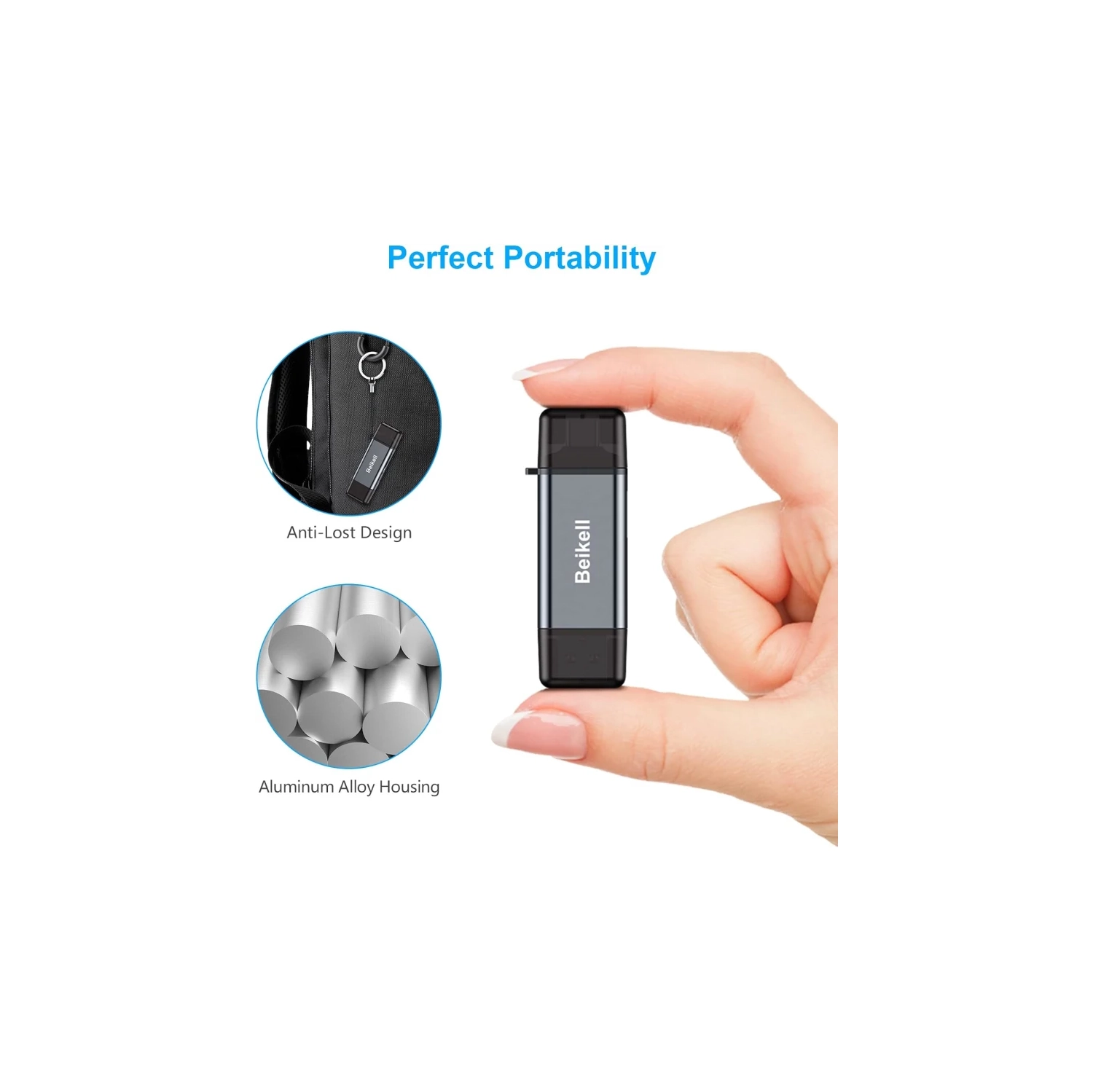 High-Speed USB C/USB 3.0 SD Card Reader, 2-in-1 OTG Card Adapter for SD/Micro SD/MMC/TF/SDXC/SDHC/Micro SDHC - Compatible with MacBook Pro/Air, iPad