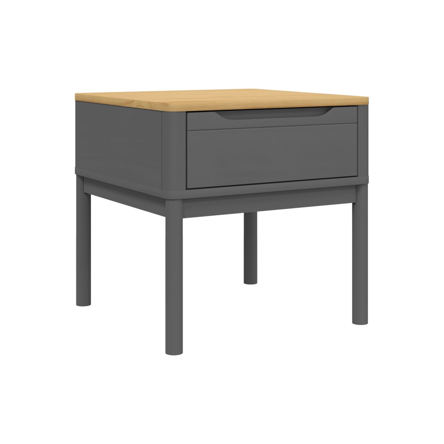 vidaXL Lamp Table FLORO Grey 55x55x54 cm Solid Wood Pine