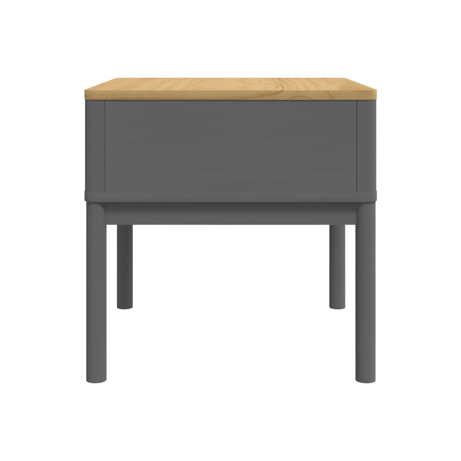vidaXL Lamp Table FLORO Grey 55x55x54 cm Solid Wood Pine
