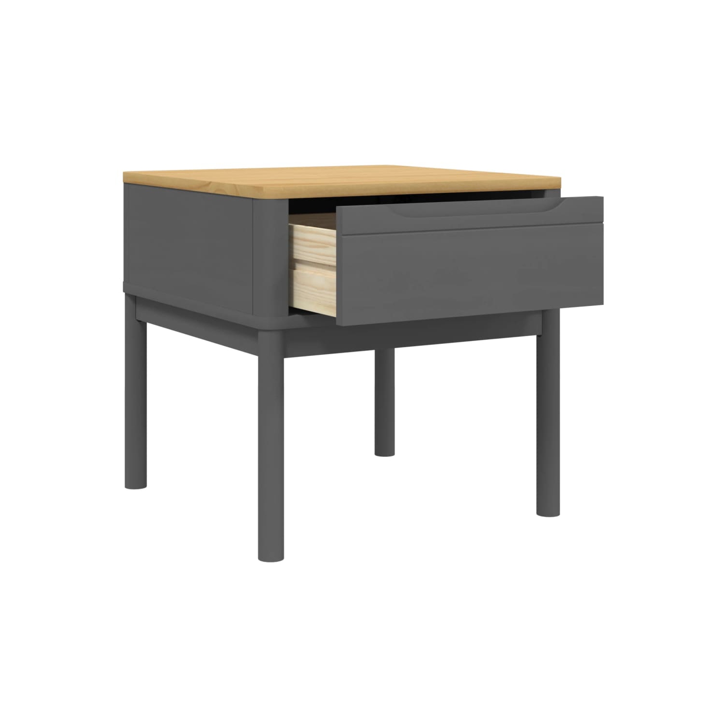 vidaXL Lamp Table FLORO Grey 55x55x54 cm Solid Wood Pine