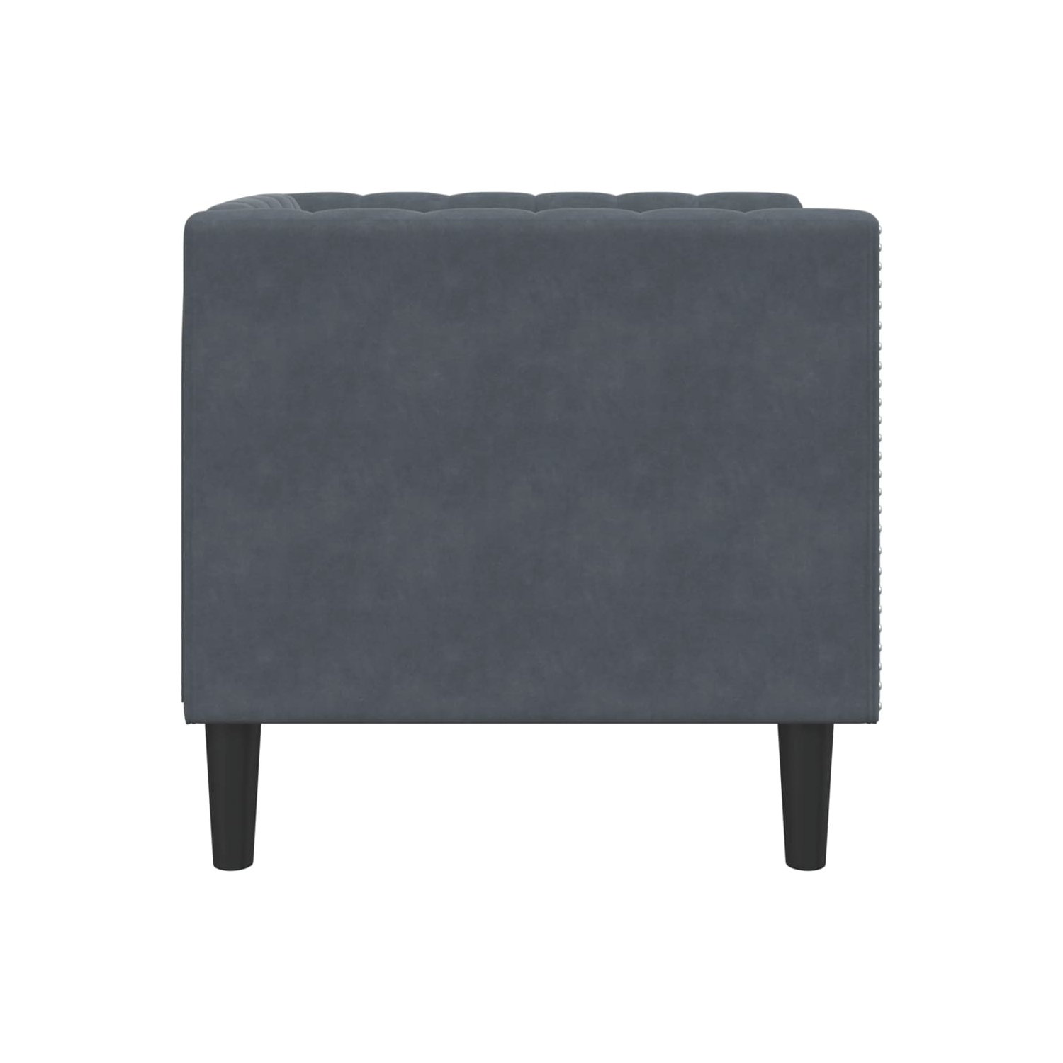 Fauteuil de canapé Chesterfield de vidaXL, velours gris foncé