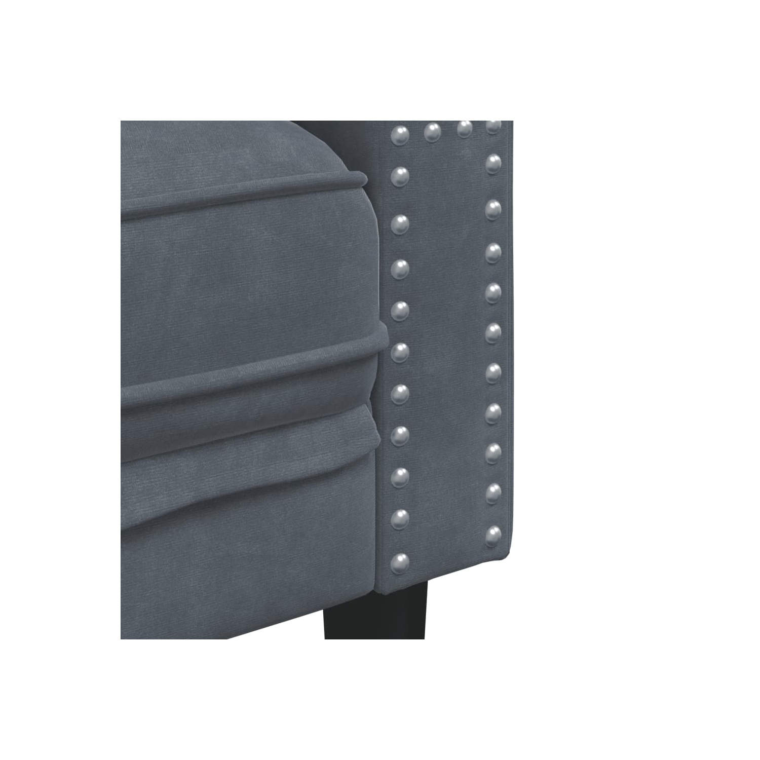 Fauteuil de canapé Chesterfield de vidaXL, velours gris foncé