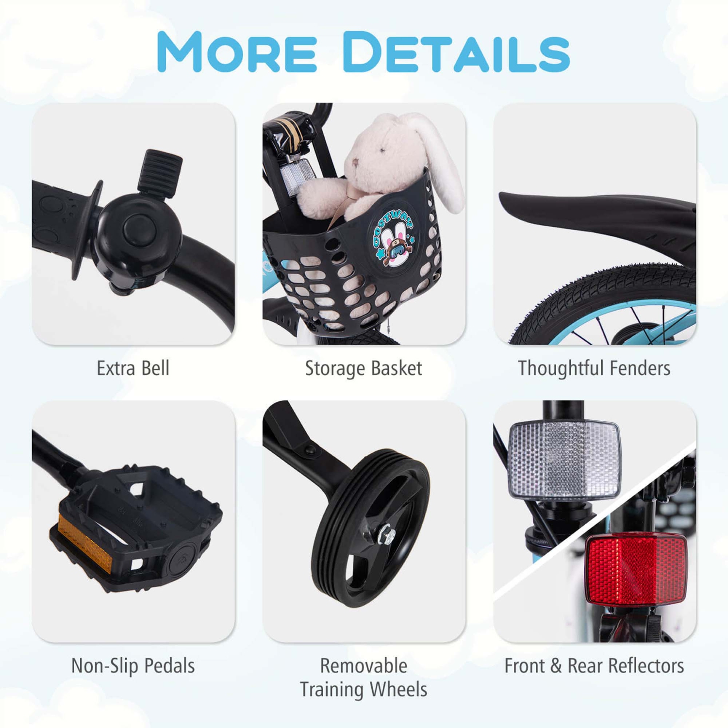 Vélo de 16 po pour enfants de Costway pour 4-7 avec guidon à hauteur réglable et frein à main à selle