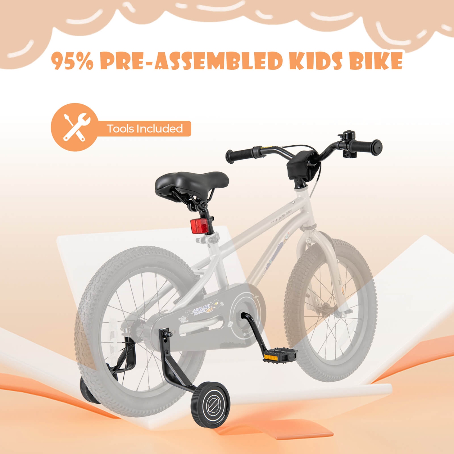 Costway 16-Inch Kid's Bike for 4-7 Years Old with Adjustable Saddle & Anti-slip Handlebar