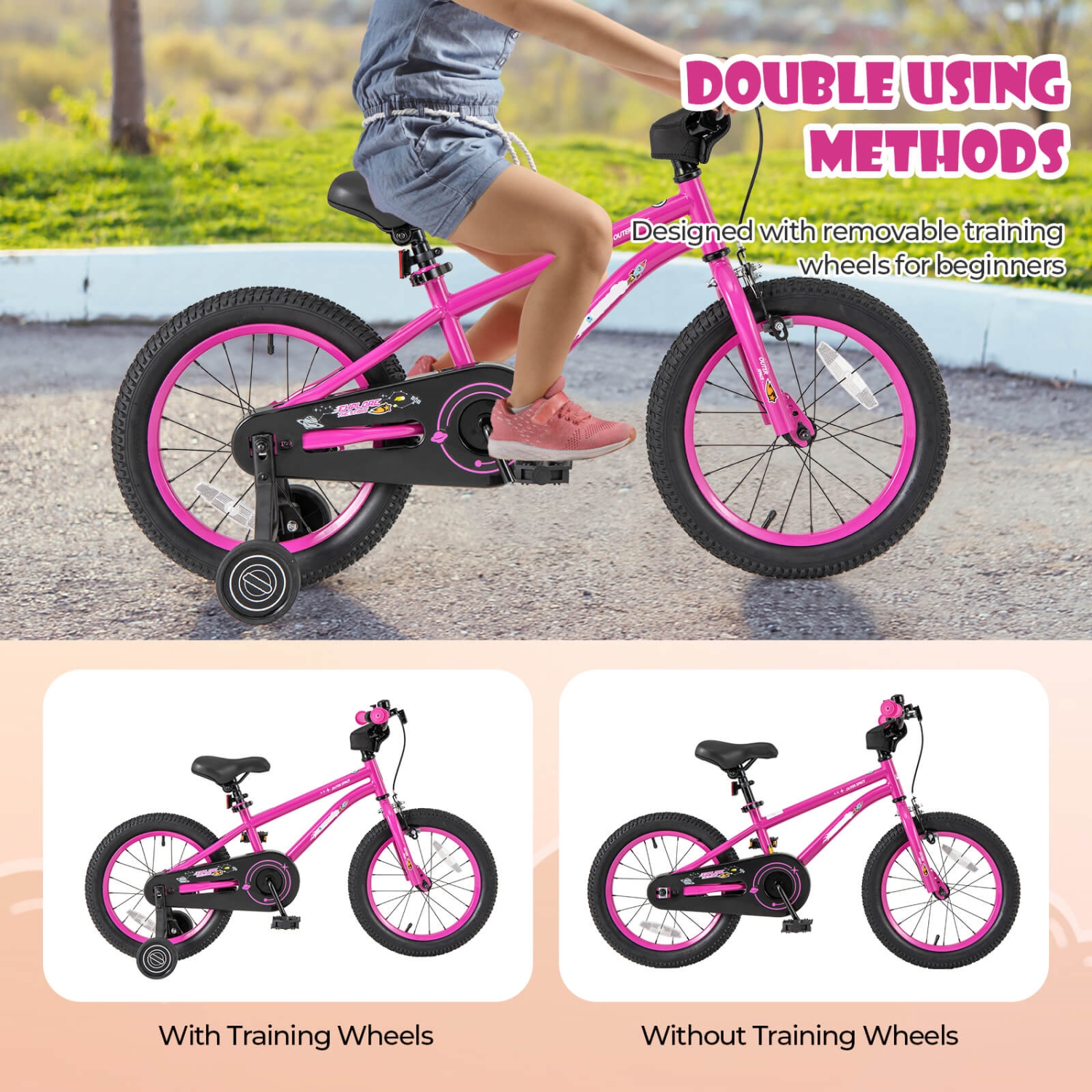 Costway 16-Inch Kid's Bike for 4-7 Years Old with Adjustable Saddle & Anti-slip Handlebar