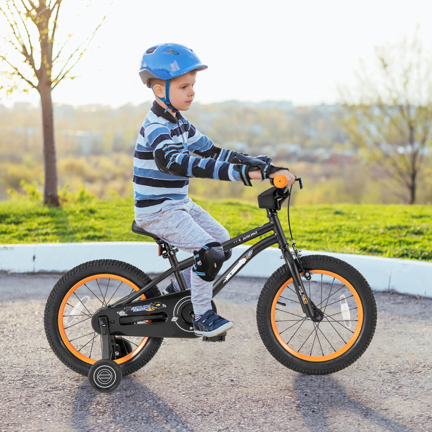 Vélo pour enfants de 16&nbsp;po de Costway pour enfants de 4-7 ans avec selle réglable et guidon antidérapant