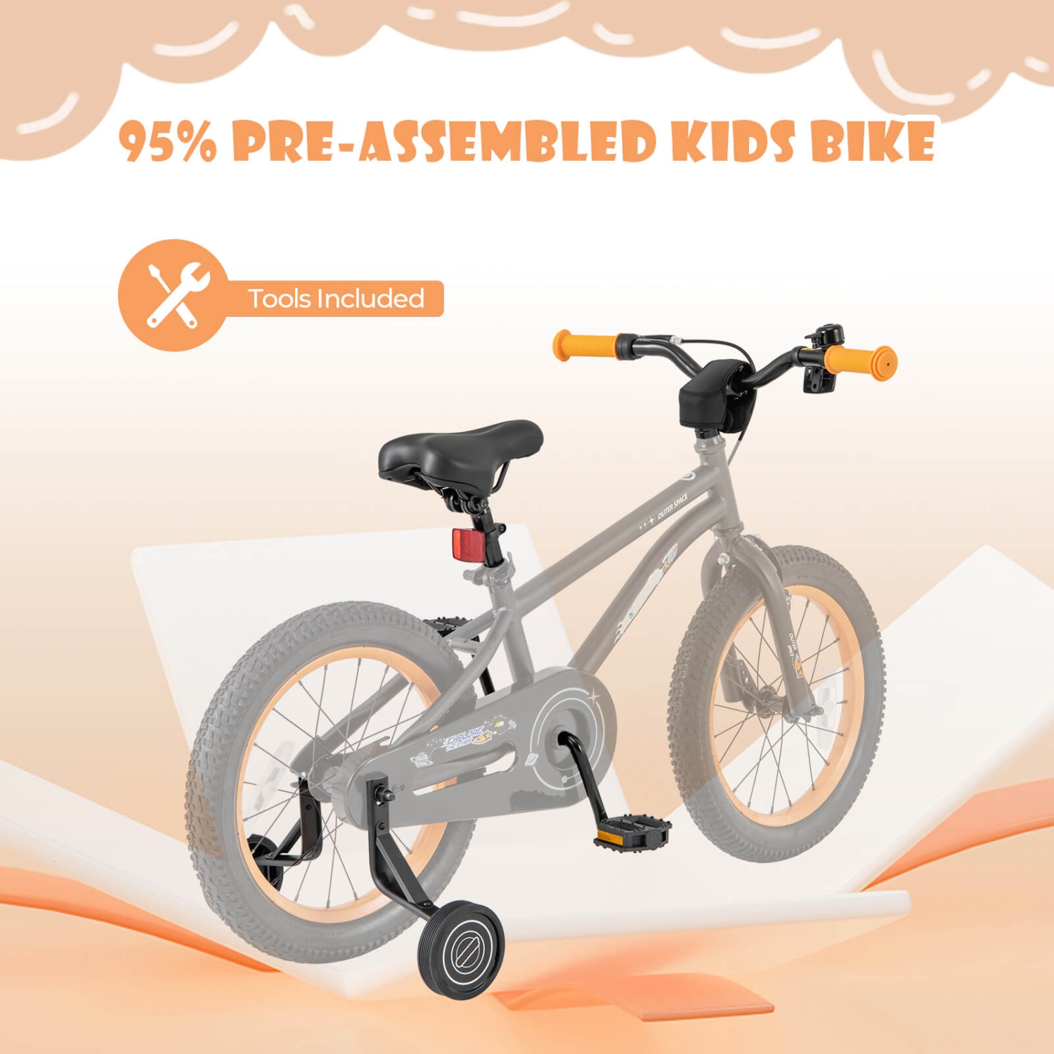 Vélo pour enfants de 16&nbsp;po de Costway pour enfants de 4-7 ans avec selle réglable et guidon antidérapant