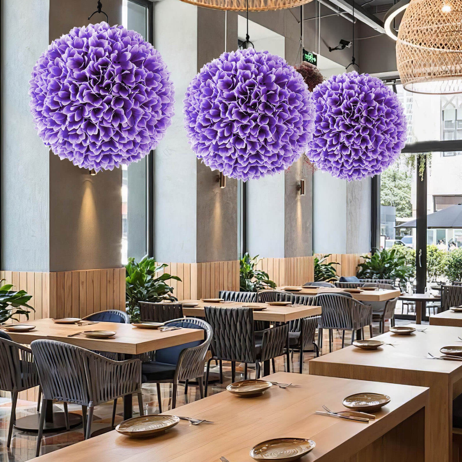 Costway 11" Faux Boxwood Balls with Reliable Sun-Protective PE Material Mimic Leaves