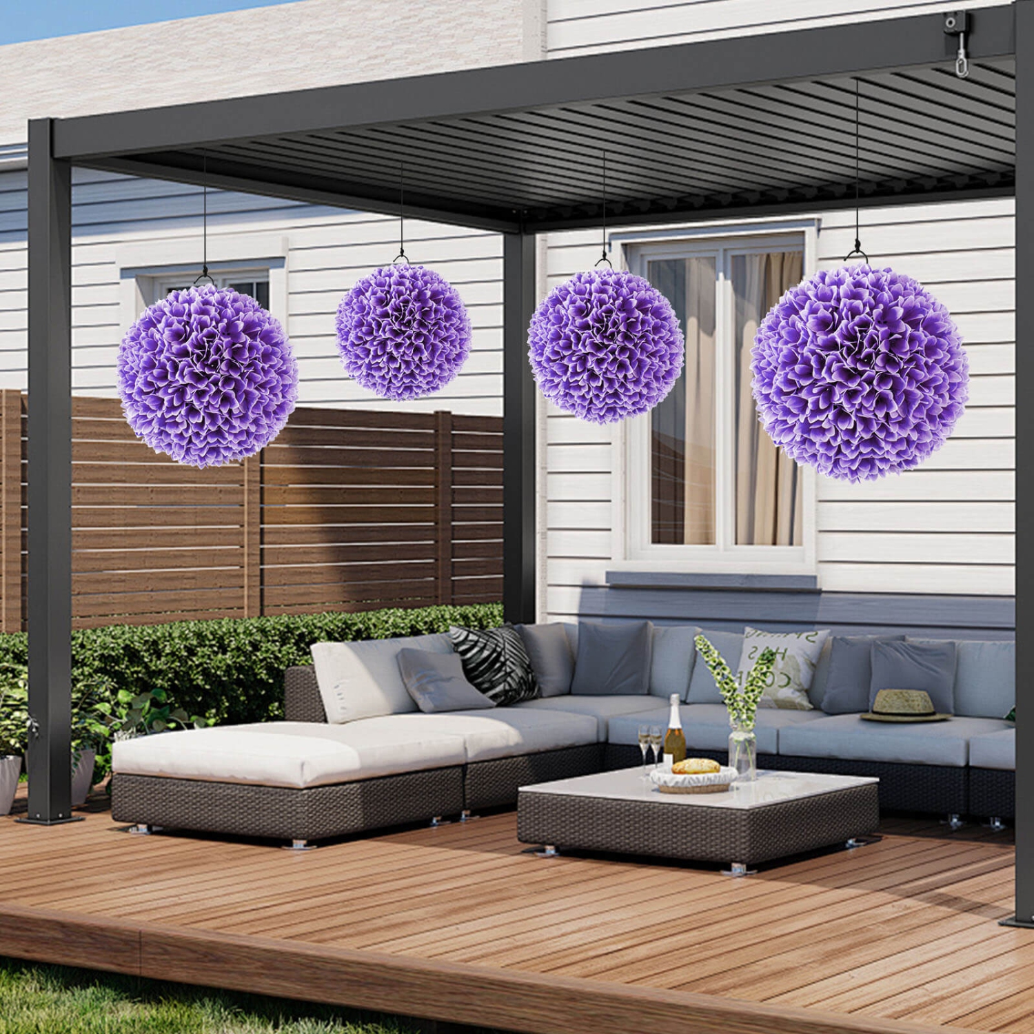 Costway 11" Faux Boxwood Balls with Reliable Sun-Protective PE Material Mimic Leaves