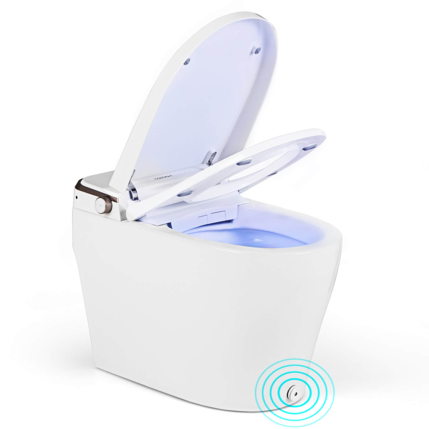 Costway Smart Toilet Elongated Bidet Toilet with Adjustable Heated Seat & Dryer Night Light 1000 Gram MaP Flushing Score