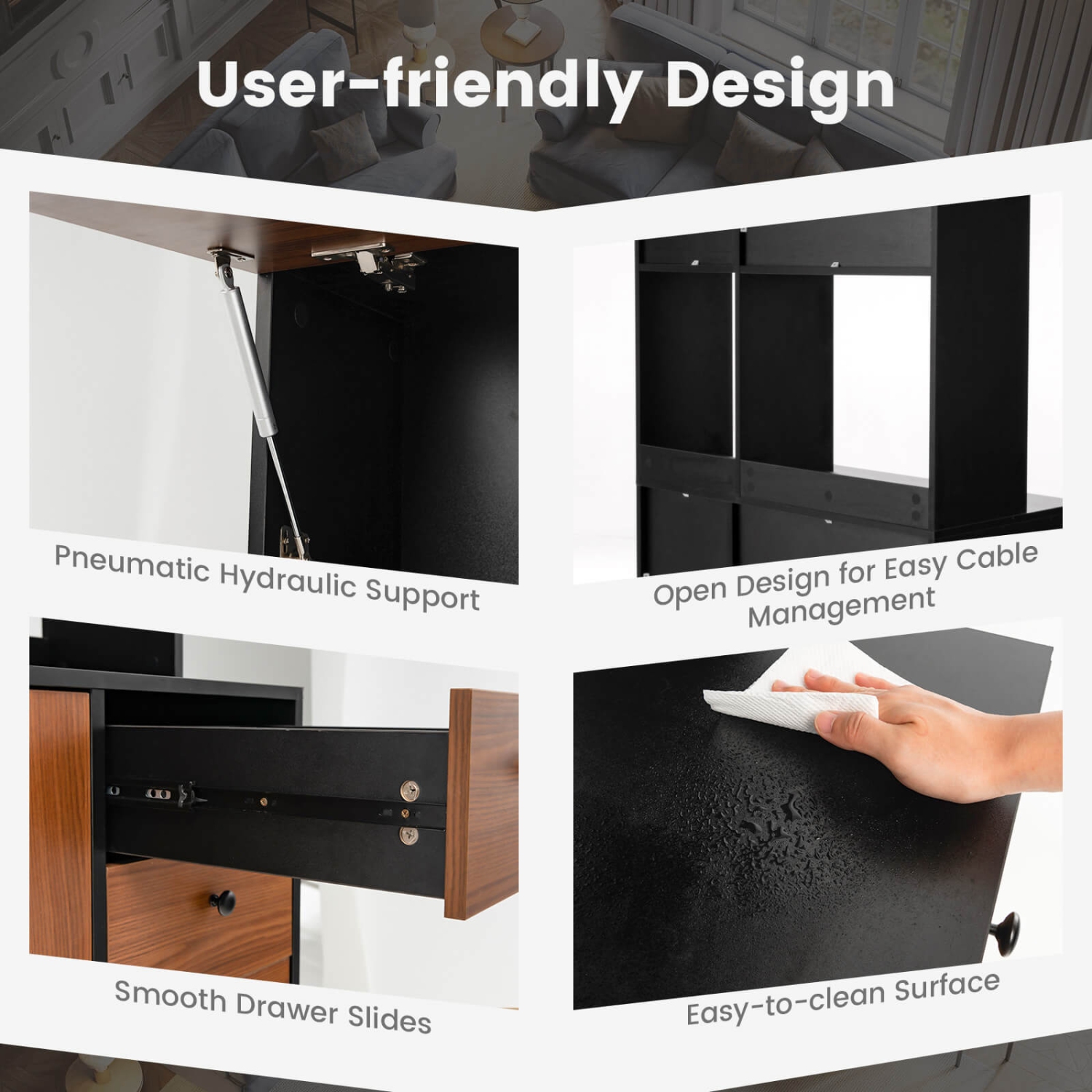 Costway 71" Tall Kitchen Pantry Buffet Hutch Freestanding Storage Cabinet 4 Doors