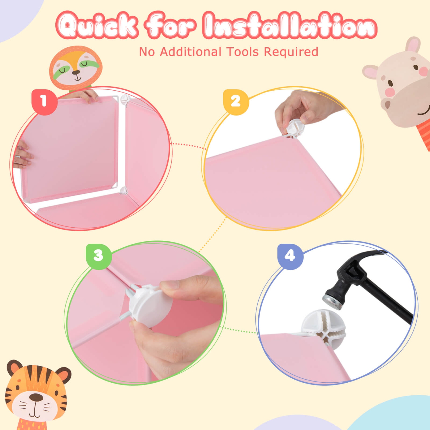 Armoire pour chambre d'enfant à 8 cubes avec armoire pour chambre de bébé de Costway garde-robe suspendu avec portes