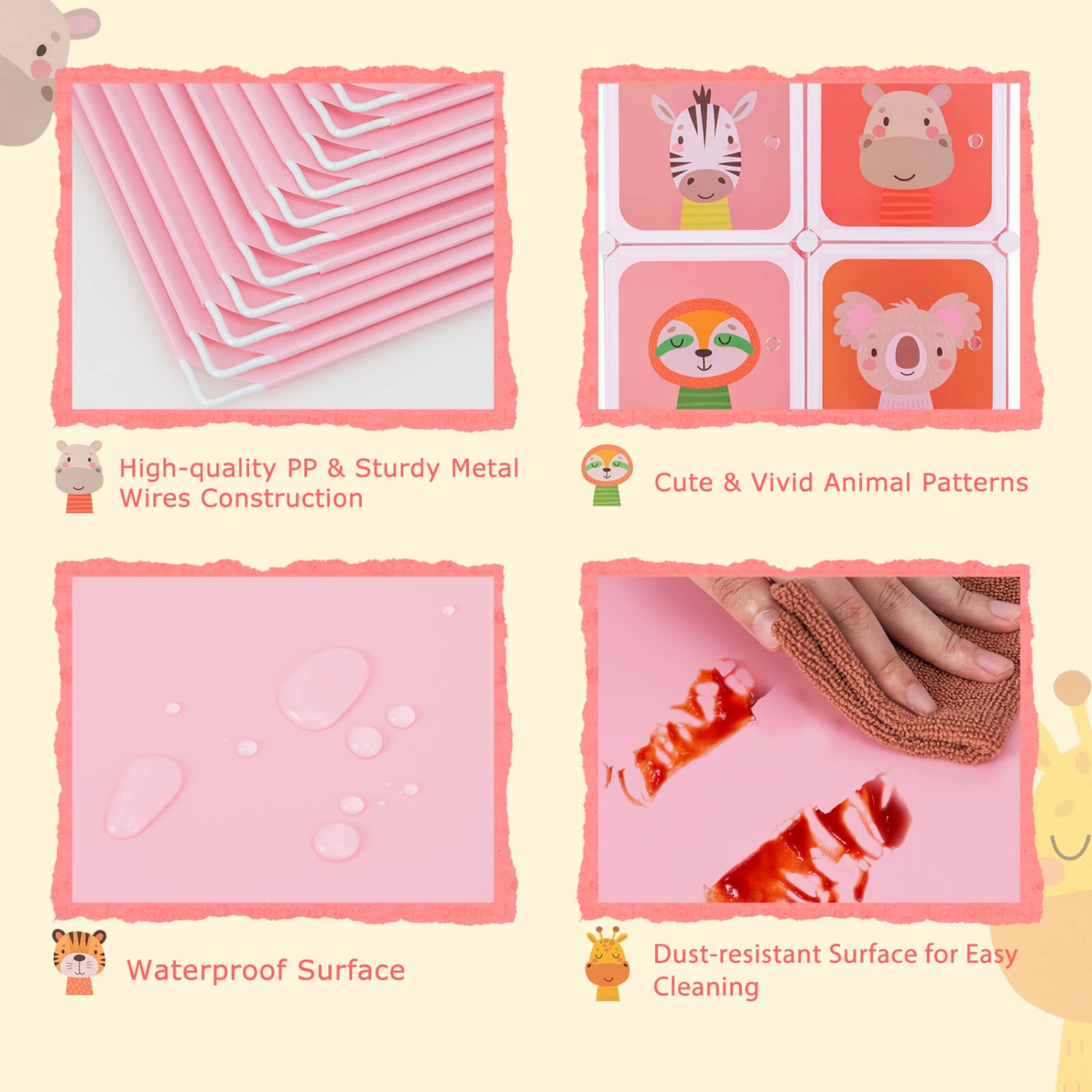 Armoire pour chambre d'enfant à 8 cubes avec armoire pour chambre de bébé de Costway garde-robe suspendu avec portes