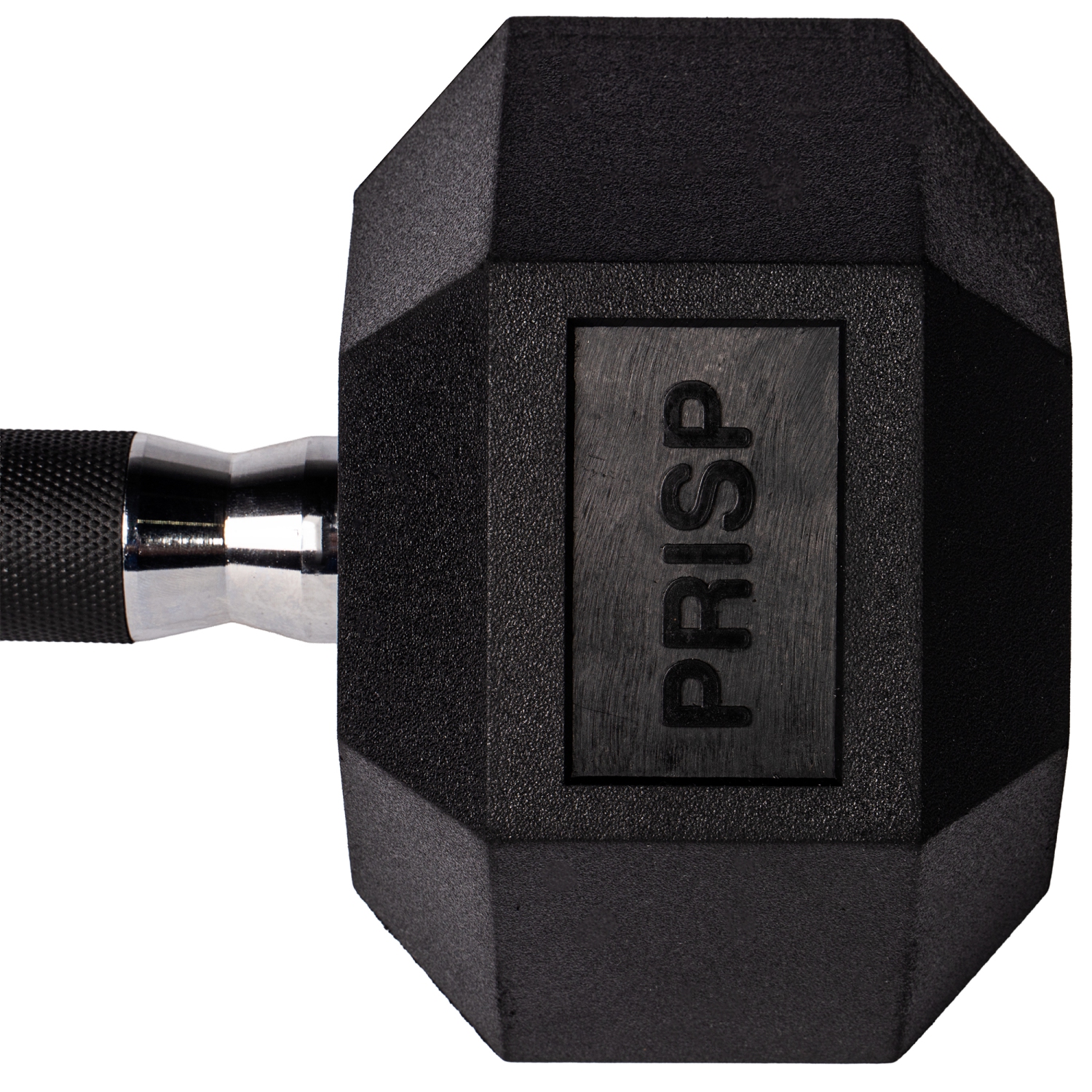 PRISP Rubber Encased Hex Dumbbell - Cast Iron Hand Weight for Home Gym, Exercise and Fitness with Rubber Grip; Sold Individually