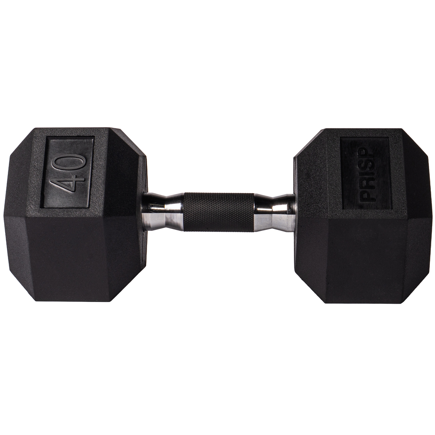 PRISP Rubber Encased Hex Dumbbell - Cast Iron Hand Weight for Home Gym, Exercise and Fitness with Rubber Grip; Sold Individually