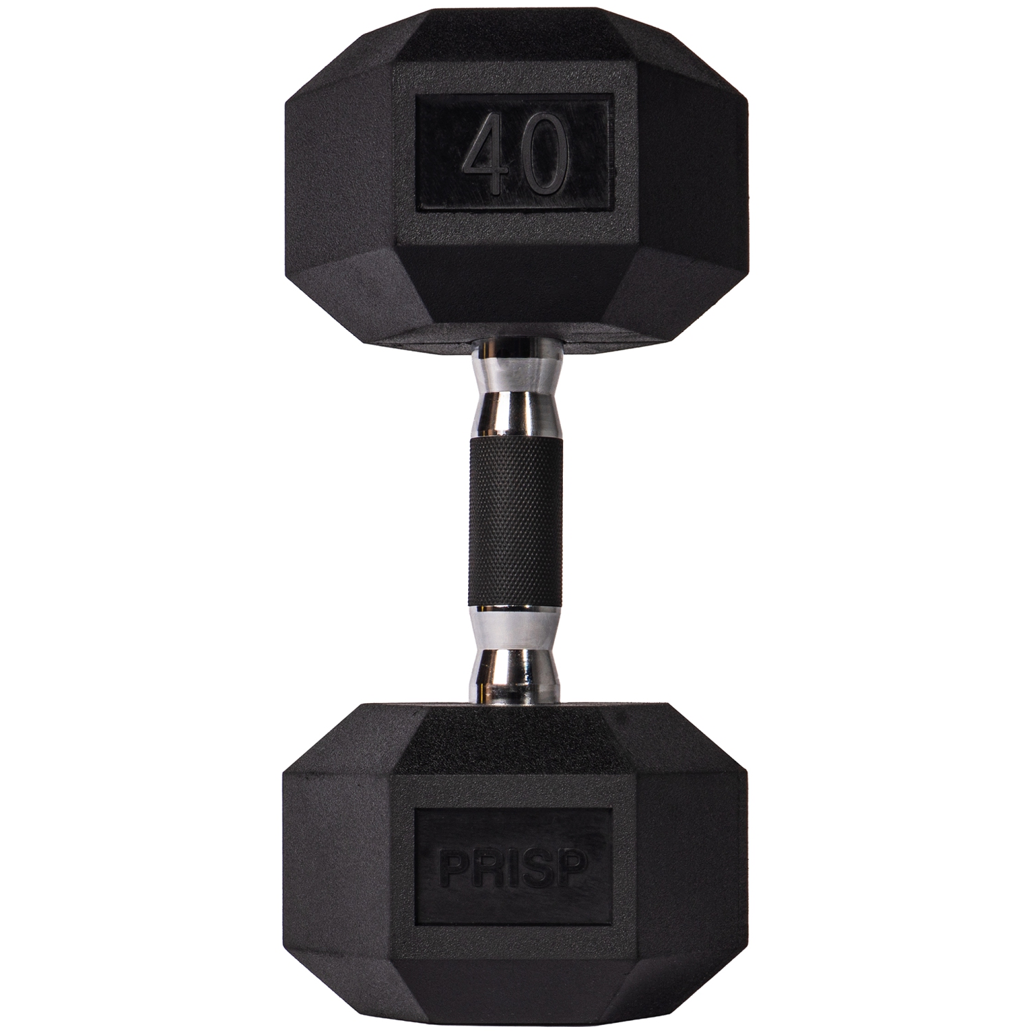 PRISP Rubber Encased Hex Dumbbell - Cast Iron Hand Weight for Home Gym, Exercise and Fitness with Rubber Grip; Sold Individually