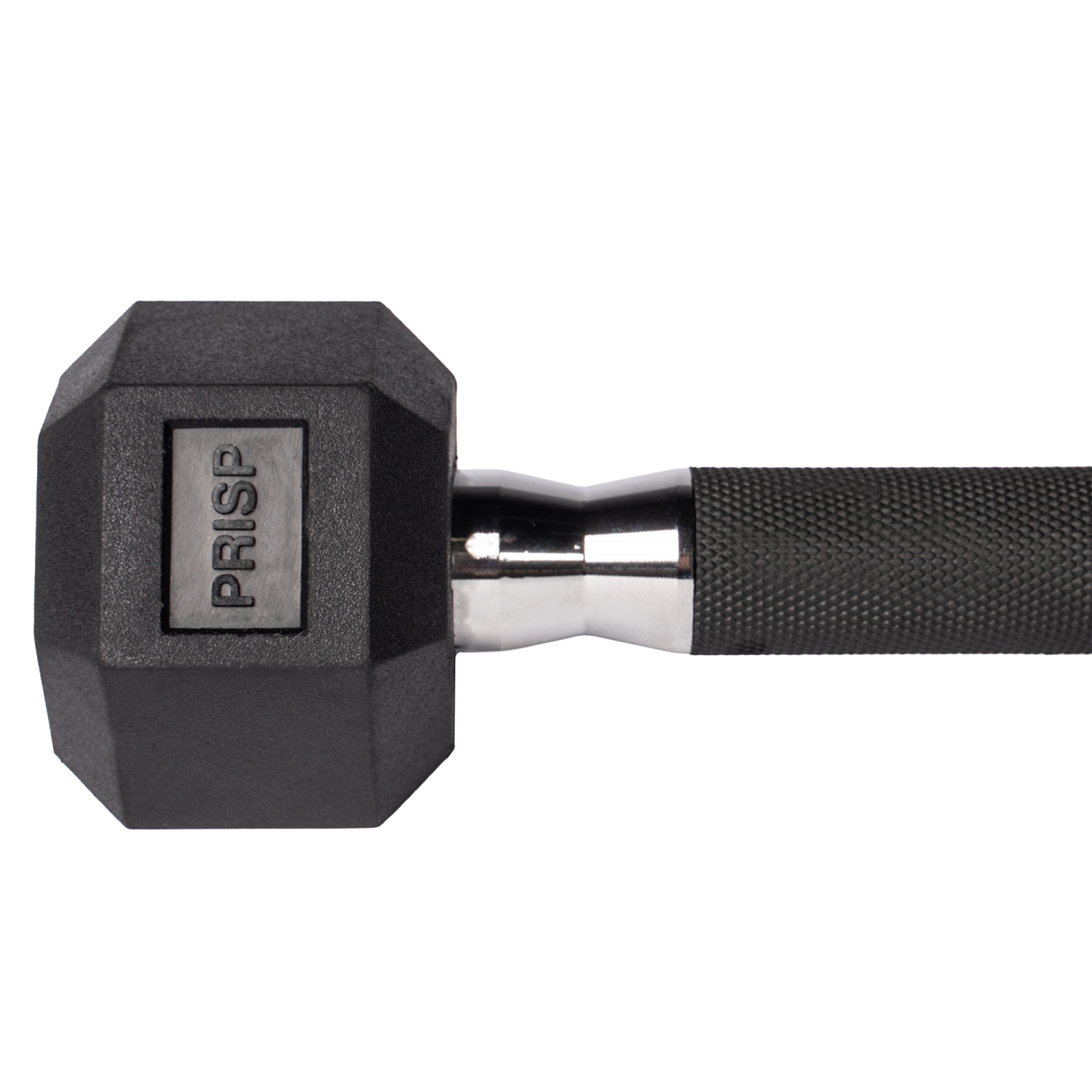 PRISP Rubber Encased Hex Dumbbell - Cast Iron Hand Weight for Home Gym, Exercise and Fitness with Rubber Grip; Sold Individually