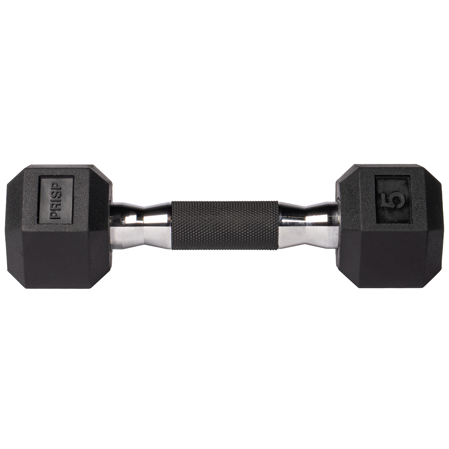 PRISP Rubber Encased Hex Dumbbell - Cast Iron Hand Weight for Home Gym, Exercise and Fitness with Rubber Grip; Sold Individually