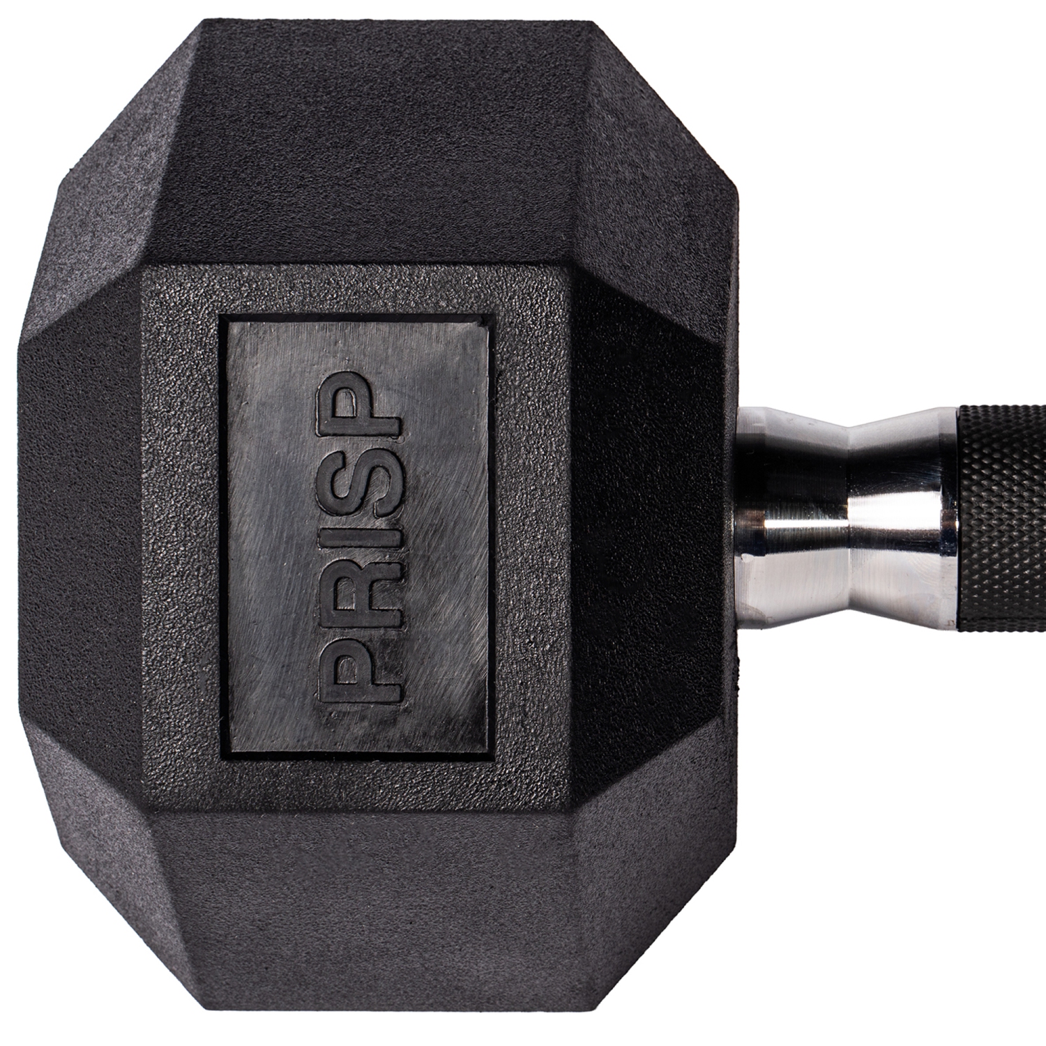 PRISP Rubber Encased Hex Dumbbell - Cast Iron Hand Weight for Home Gym, Exercise and Fitness with Rubber Grip; Sold Individually