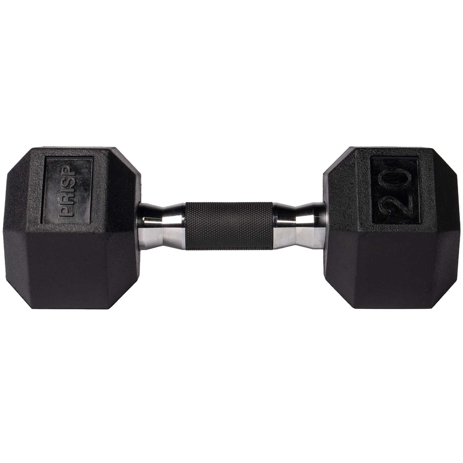 Haltères hexagonaux recouverts de caoutchouc PRISP - poids à main en fonte pour gym à domicile, exercice et mise en forme avec prise en caoutchouc;