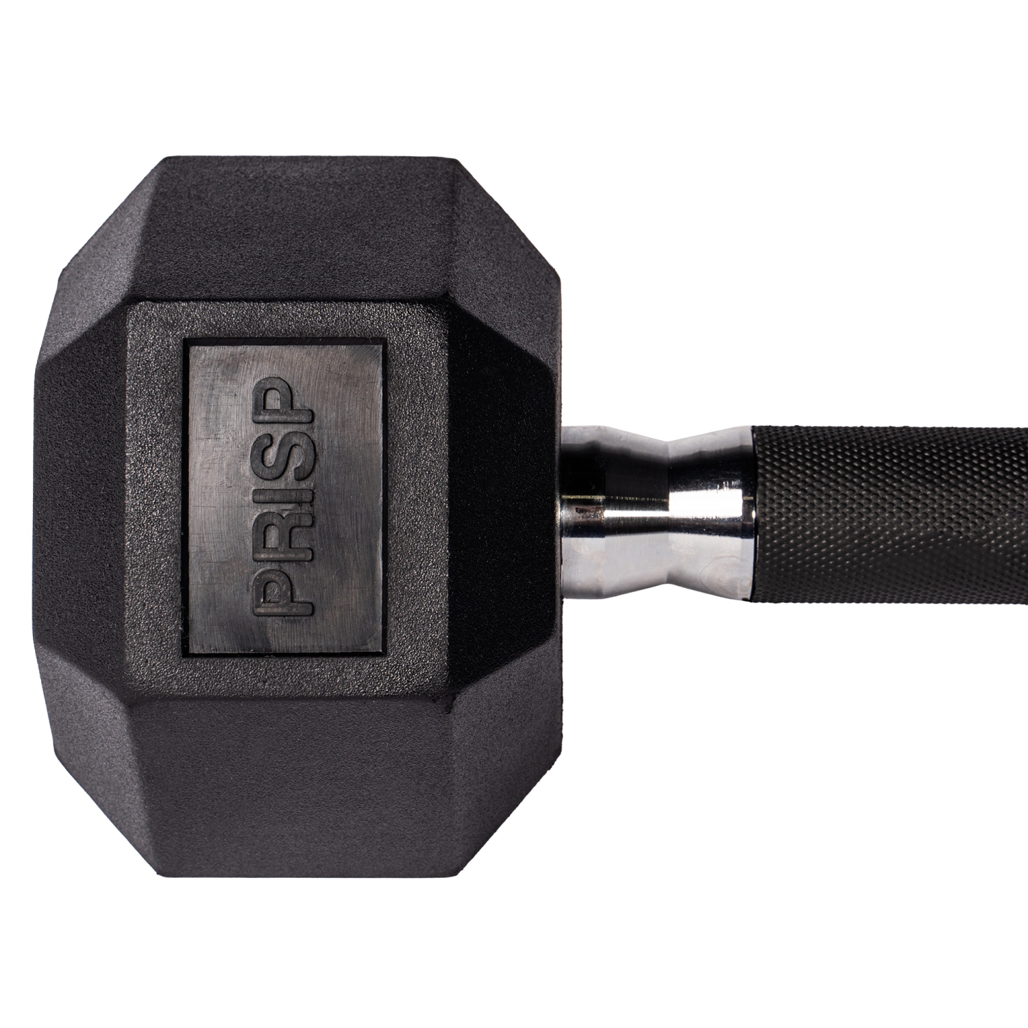 PRISP Rubber Encased Hex Dumbbell - Cast Iron Hand Weight for Home Gym, Exercise and Fitness with Rubber Grip; Sold Individually