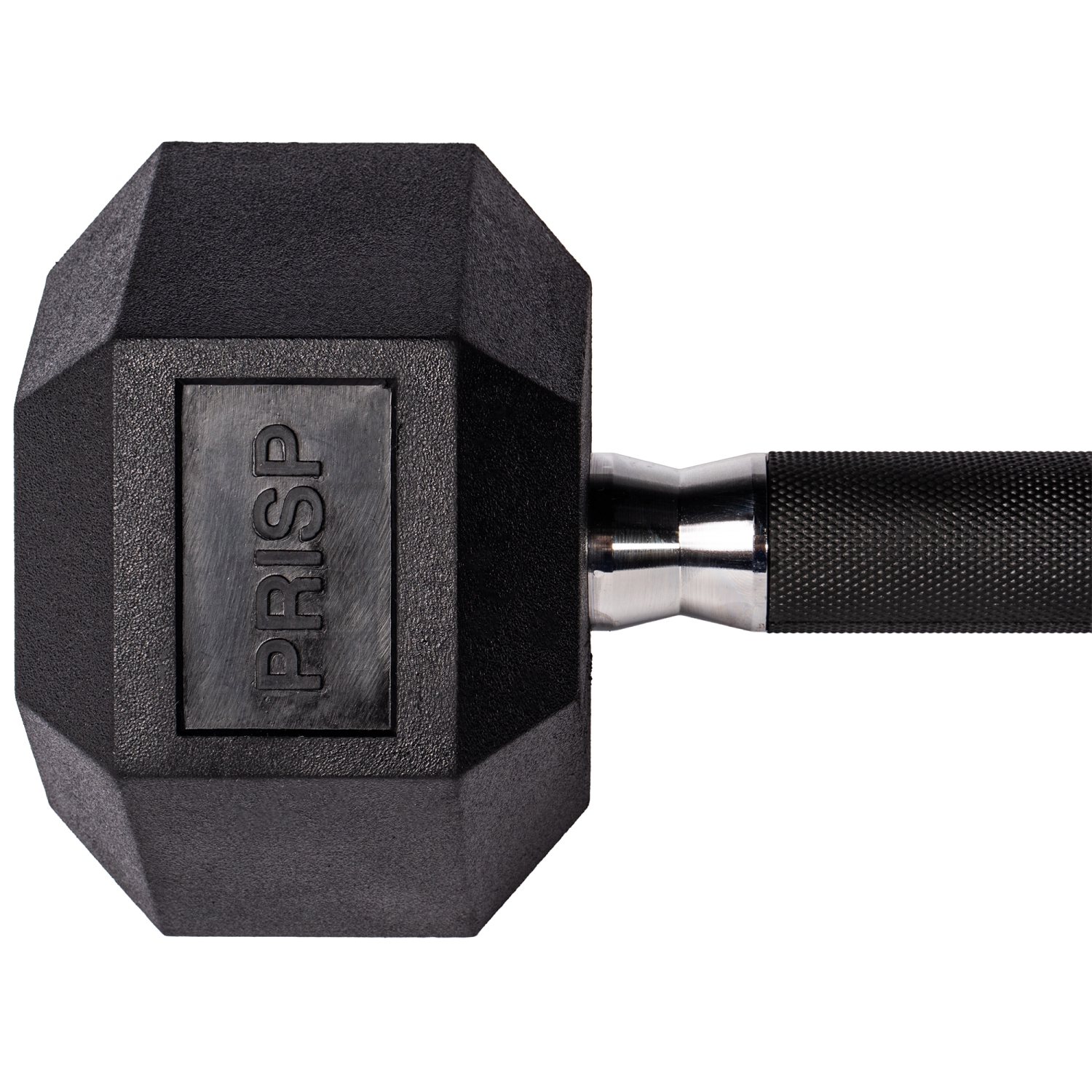 PRISP Rubber Encased Hex Dumbbell - Cast Iron Hand Weight for Home Gym, Exercise and Fitness with Rubber Grip; Sold Individually