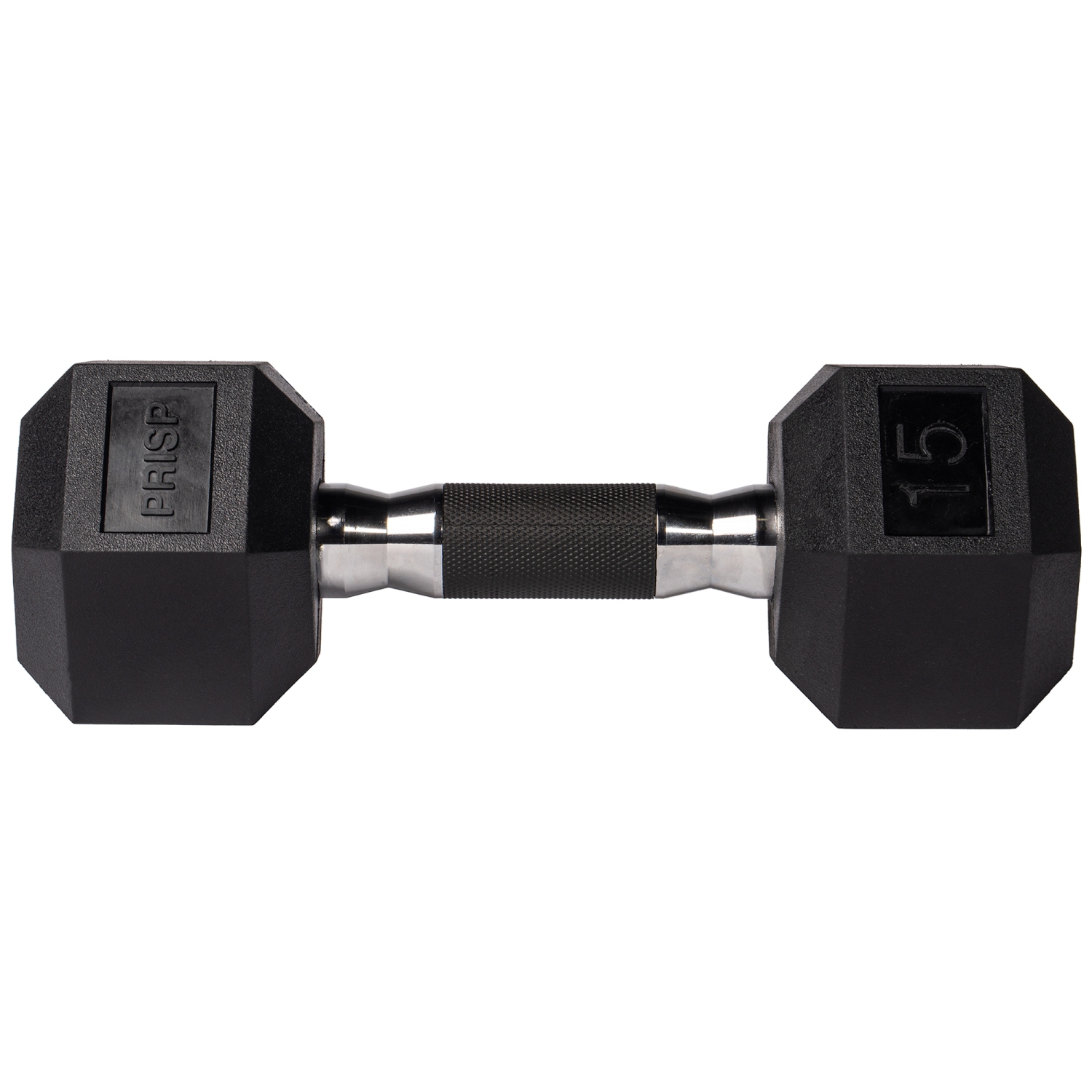 Haltères hexagonaux recouverts de caoutchouc PRISP - poids à main en fonte pour gym à domicile, exercice et mise en forme avec prise en caoutchouc;