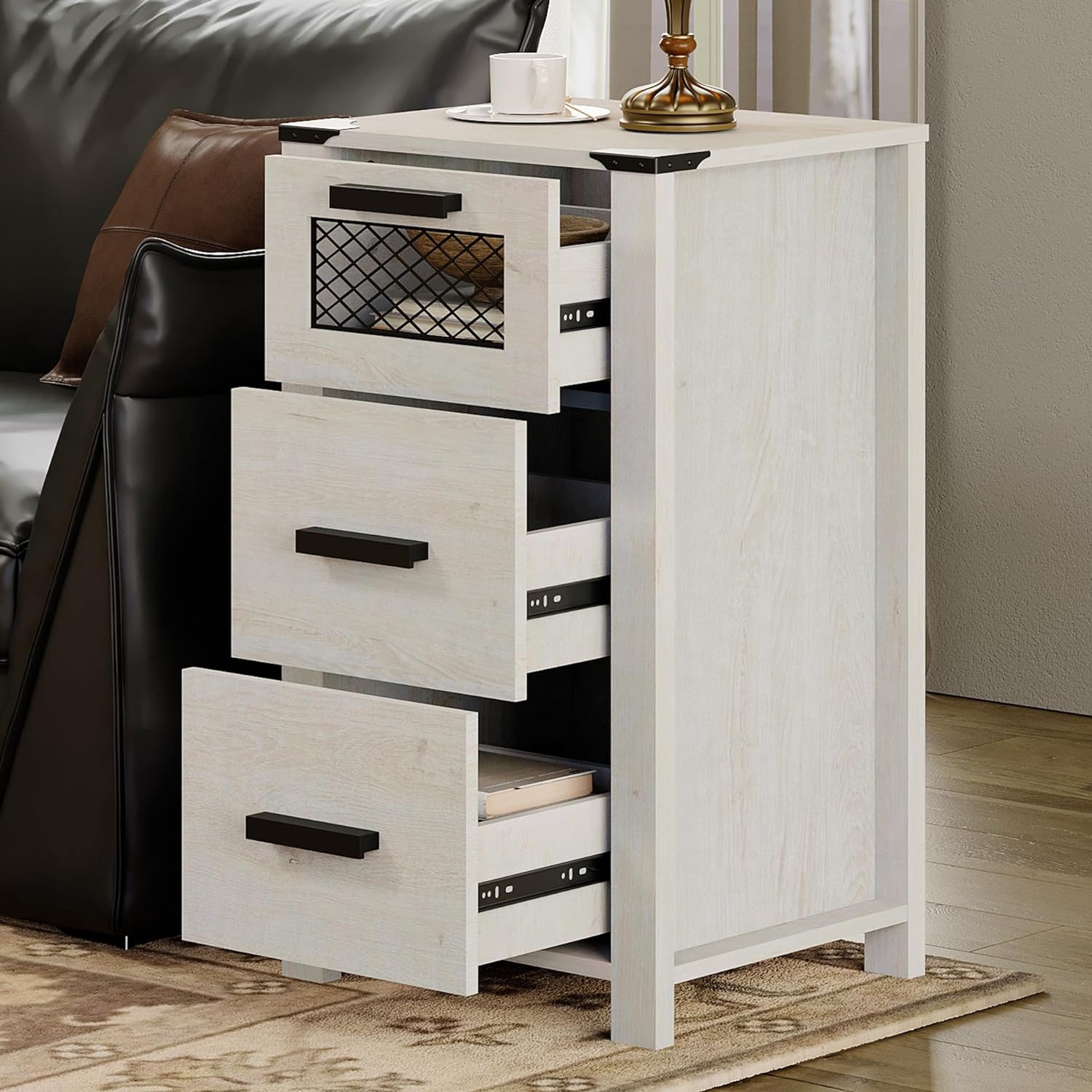 WAMPAT TV Stand Set for ups to 100 inch TV,6 Drawers Storage Cabinets with Adjustable Shelf, Media TV Console Table with 4 Mesh Door for Dining,