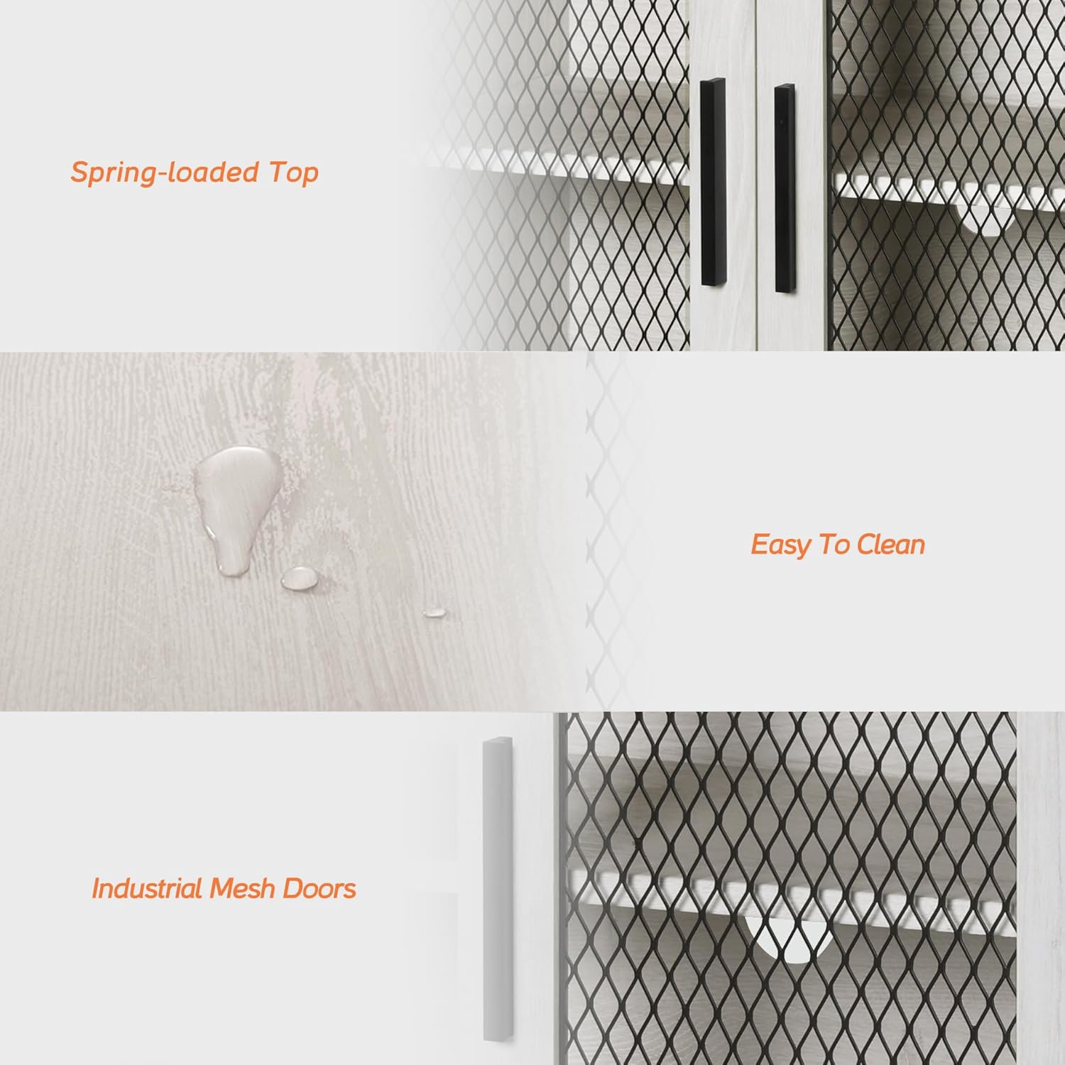 WAMPAT TV Stand Set for ups to 100 inch TV,6 Drawers Storage Cabinets with Adjustable Shelf, Media TV Console Table with 4 Mesh Door for Dining,