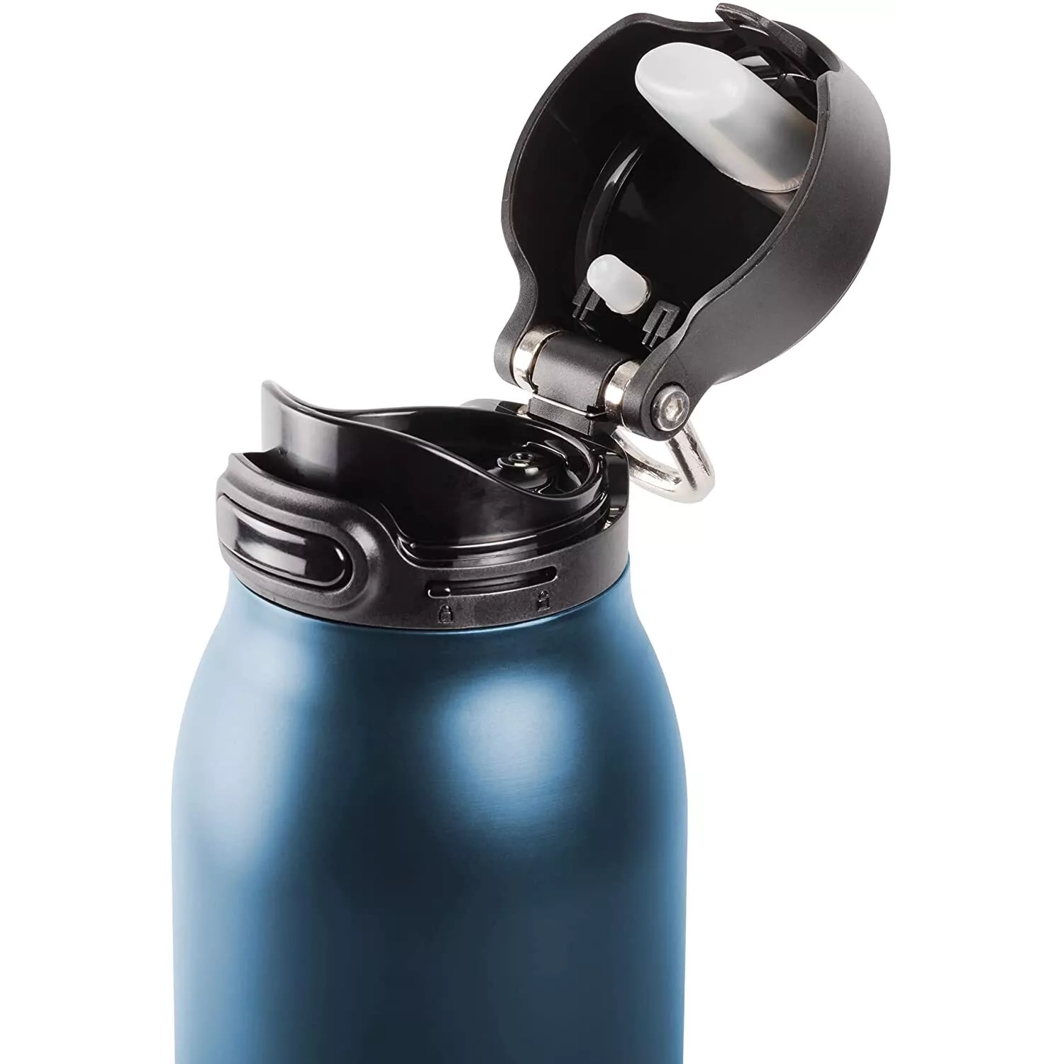 Bouteille isotherme Water Flask avec haut-parleur Bluetooth rechargeable, bleu marine