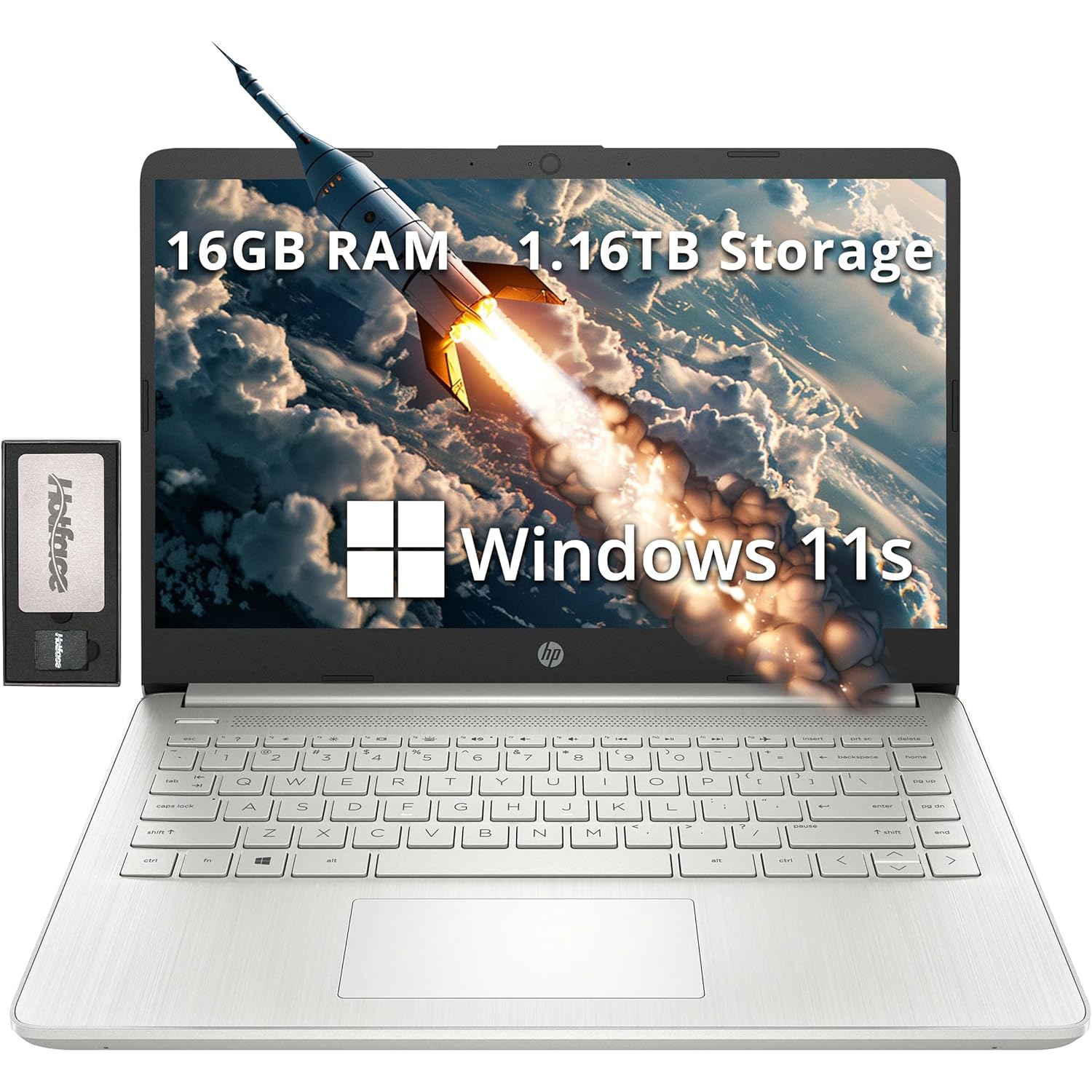 HP Stream 14" HD BrightView Laptop, Intel Pentium Silver N5030, 1.16TB Storage(1TB SSD + 160GB Docking Station Set), 16GB RAM, Intel UHD Graphics,