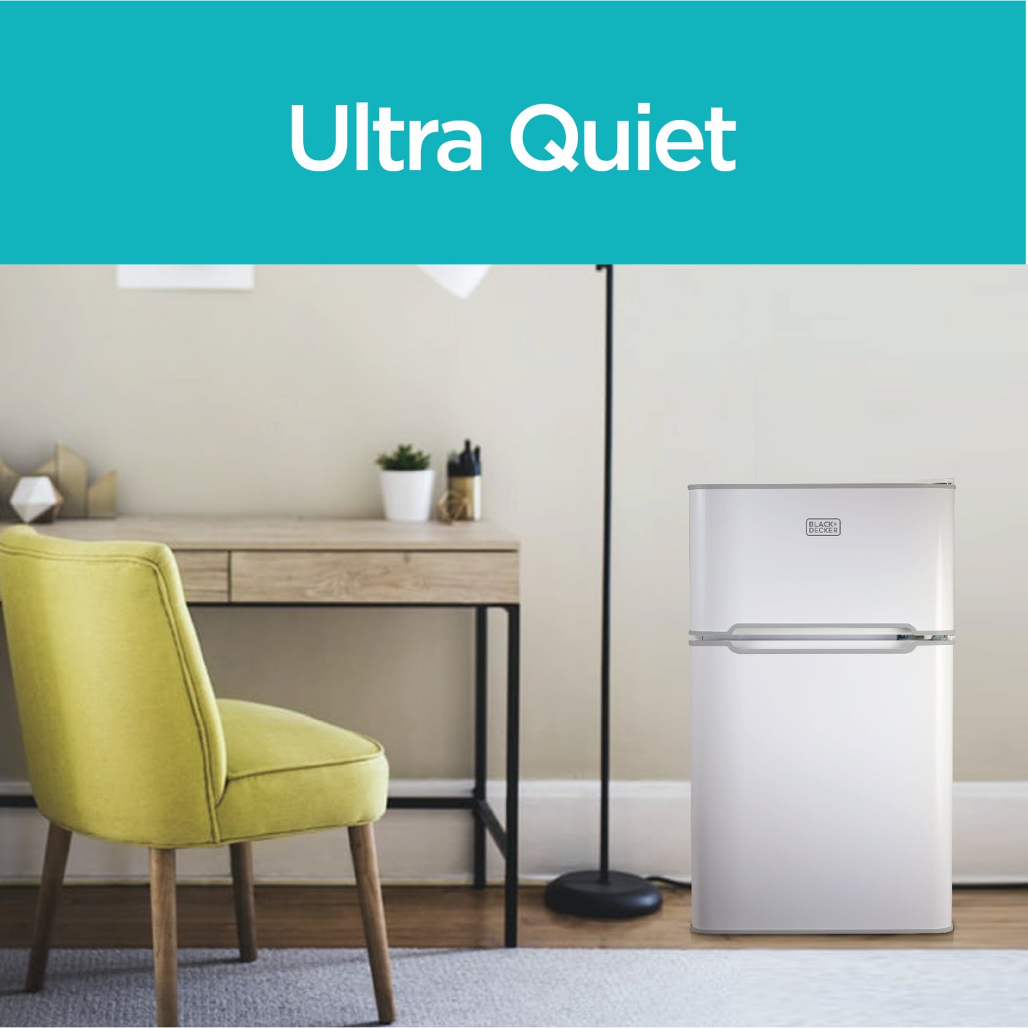 BLACK+DECKER 2 Door Separate True Freezer Mini Fridge