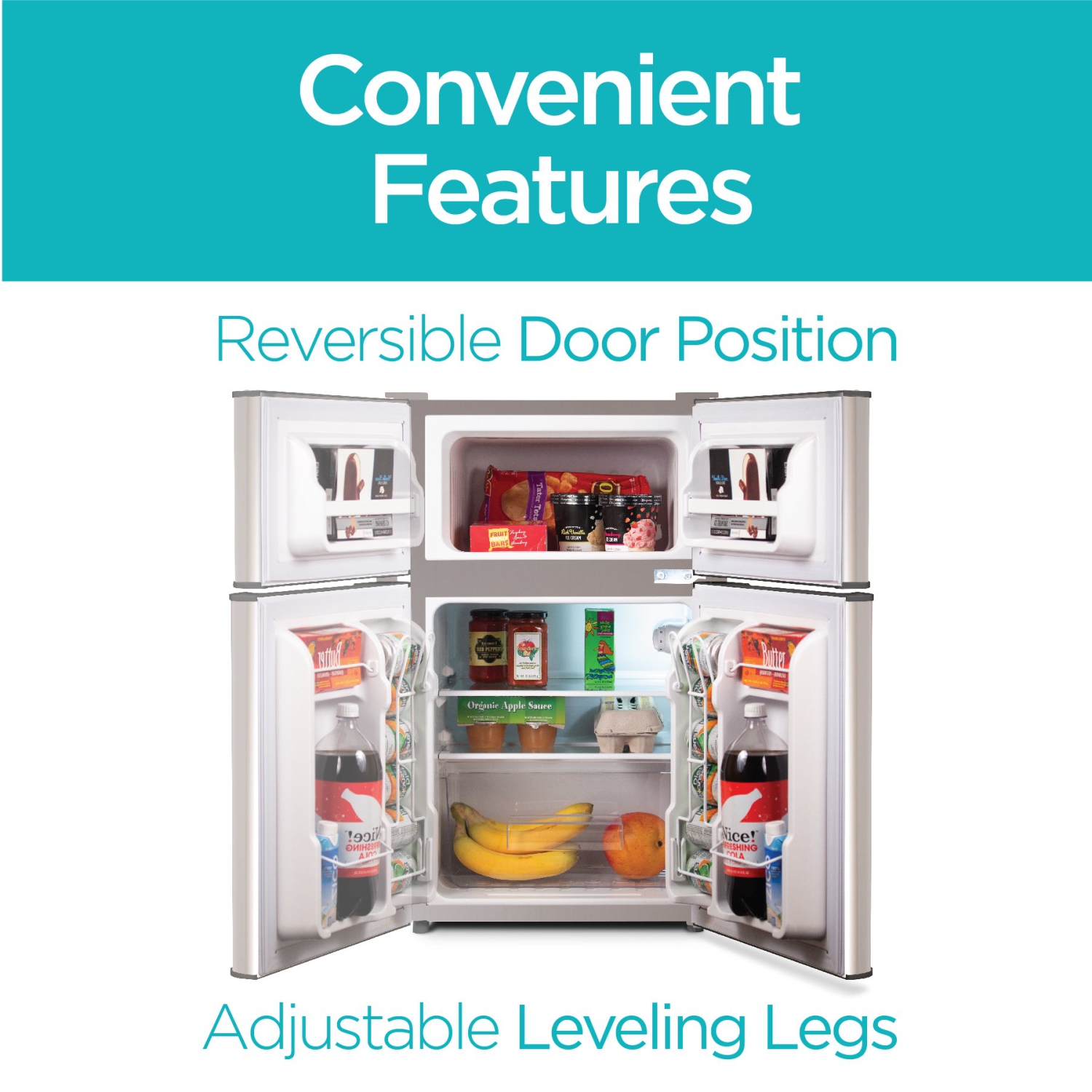 BLACK + DECKER BCRDK32V 2 Door Separate True Freezer Mini Fridge