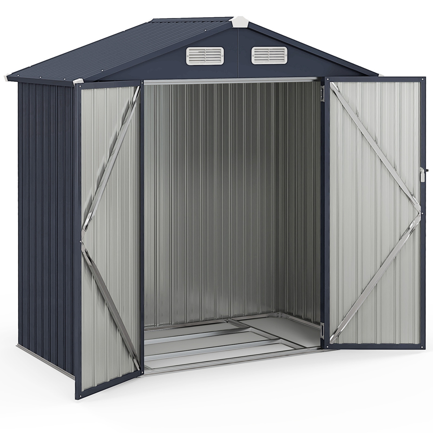 Costway 6.3' x 3.5' Outdoor Storage Shed with Base Floor 4 Vents Waterproof & Windproof
