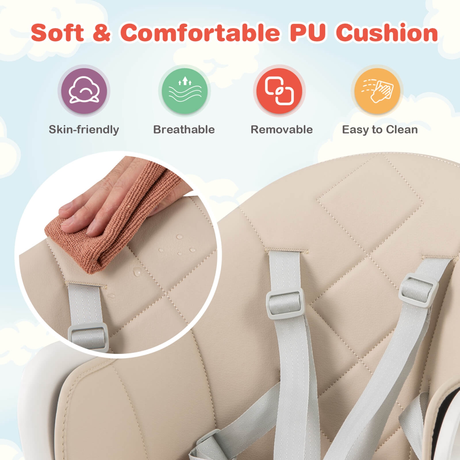 Costway 6-in-1 Convertible Wooden Baby Highchair Infant Feeding Chair with Removable Tray