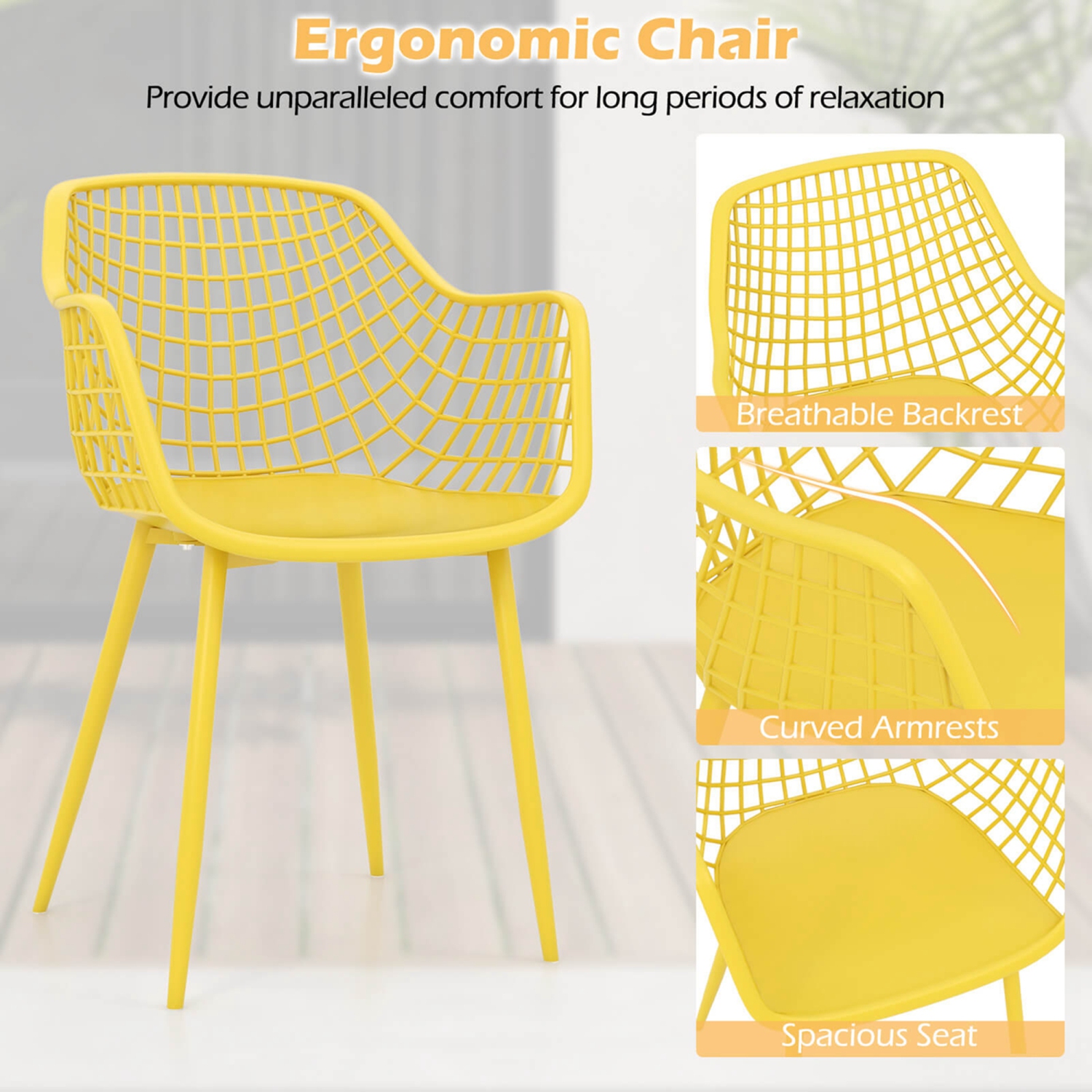 Costway 3 Piece Patio Bistro Set All Weather Heavy Duty Table and Chairs Set of 2