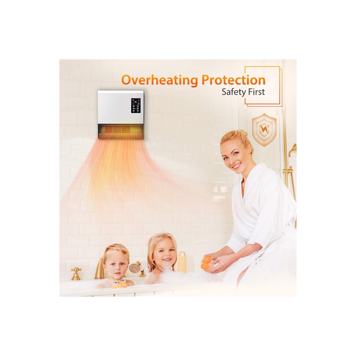 Nordic Hygge 1500-Watt Wall Mounted or Floor Portable Space Heater Infrared Quartz, Timer, Thermostat, Overheat Protection, ETL certificate