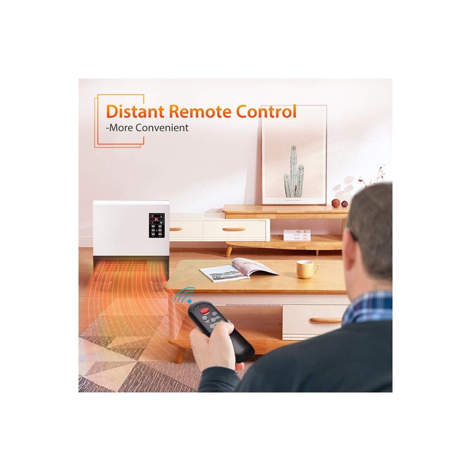 Nordic Hygge 1500-Watt Wall Mounted or Floor Portable Space Heater Infrared Quartz, Timer, Thermostat, Overheat Protection, ETL certificate