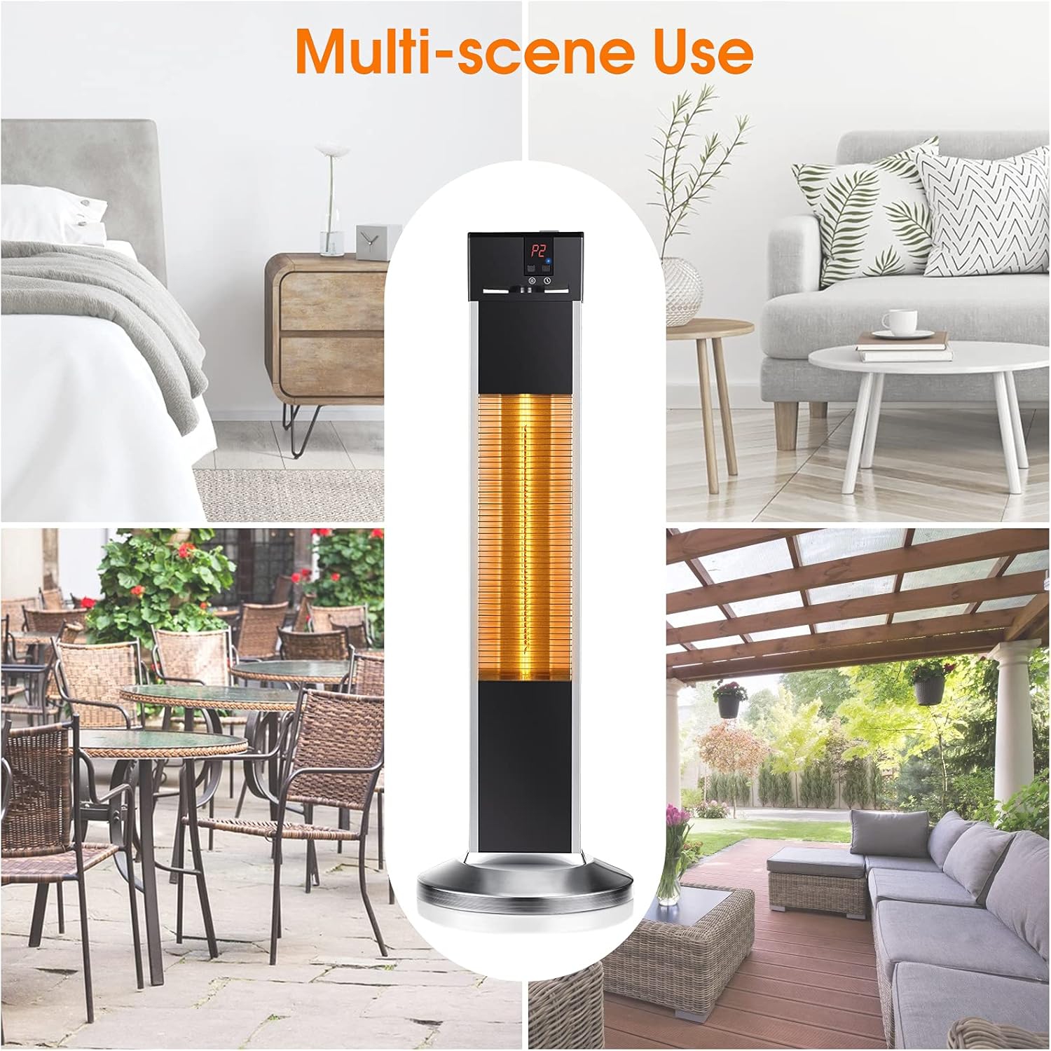 Chaufferette infrarouge Hygge Tower 1500 W de Nordic avec 3 modes et fonctionnement très silencieux