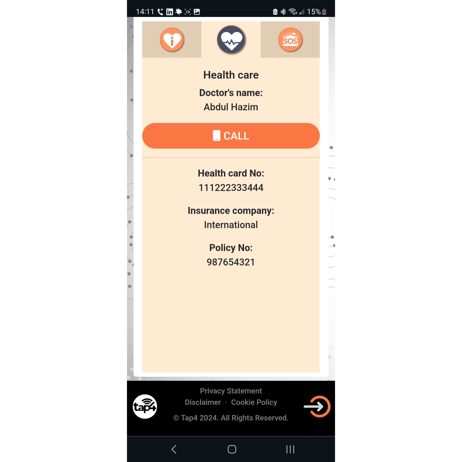 Tap4 Solutions Medical ID / Emergency Wristband Black 1 Piece