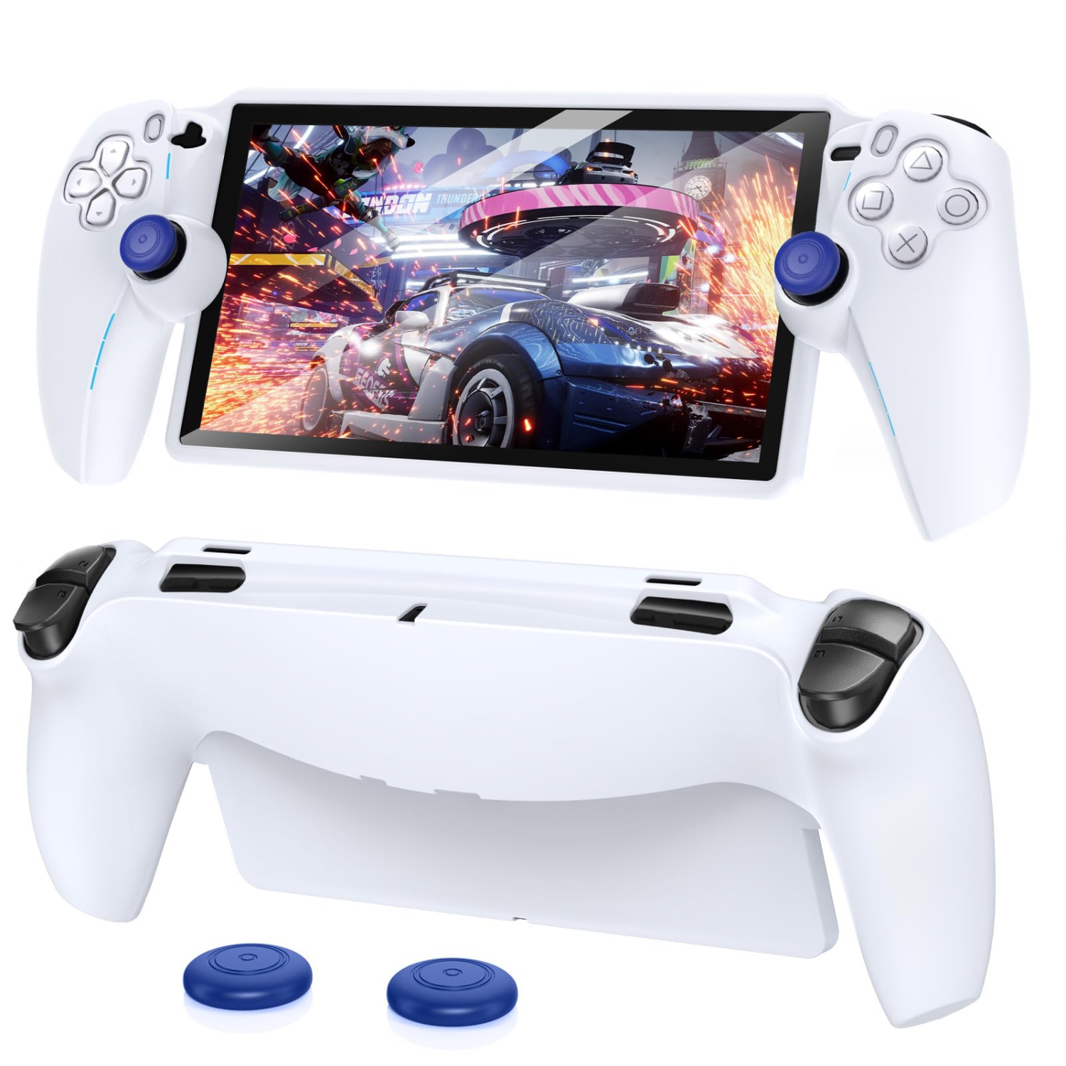 Étui protecteur pour PlayStation Portal, étui souple en silicone avec protection complète et capuchons antidérapants antidérapants pour PS5 Portal