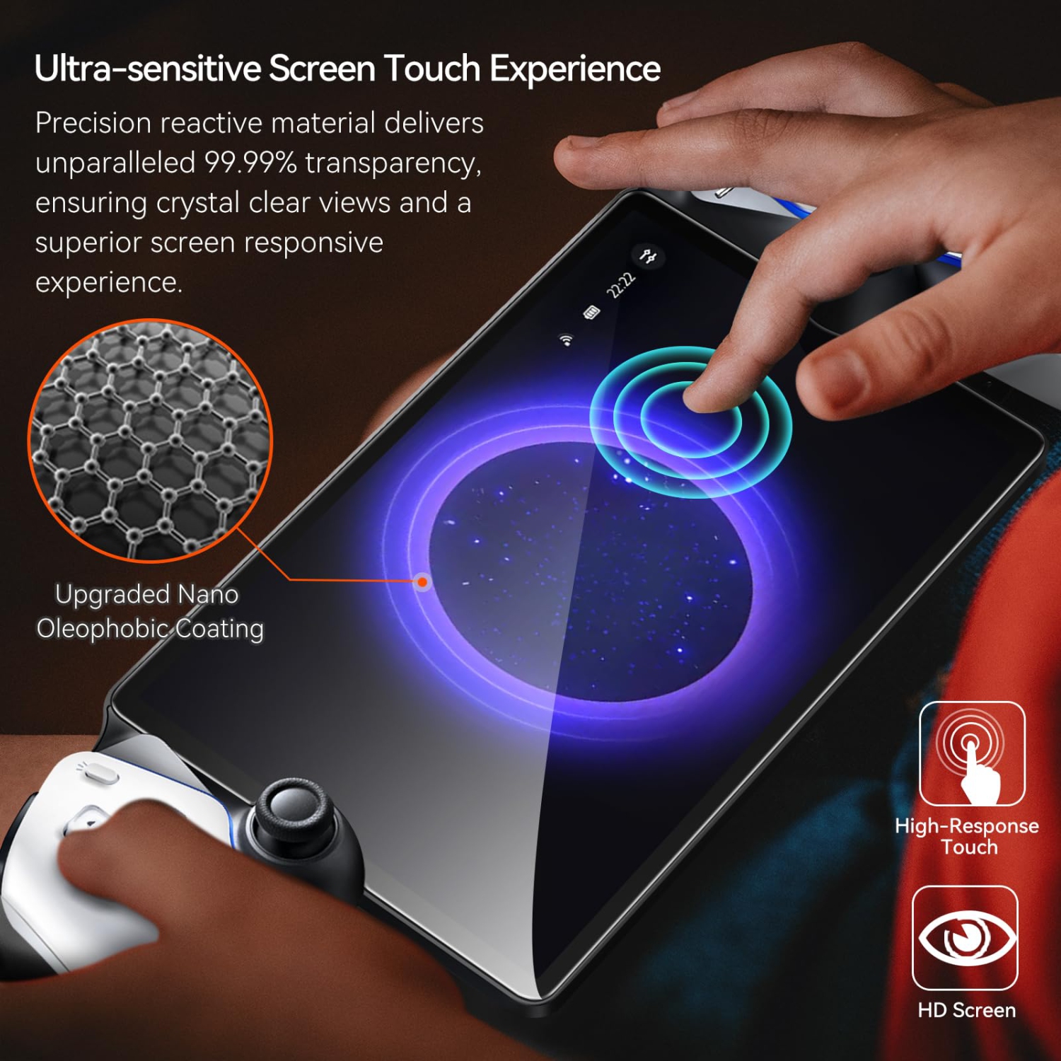 Paquet de 2 protecteurs d'écran en verre trempé pour le lecteur à distance portail PlayStation portable 8&nbsp;po 2023, protecteur d'écran