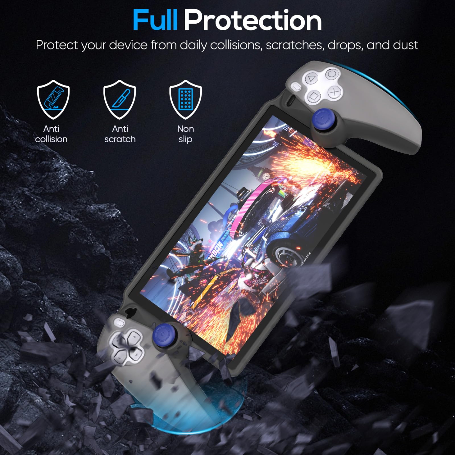 Étui de protection pour portail PlayStation, étui souple en silicone avec protection complète et accessoires antidérapants pour télécommande Portal