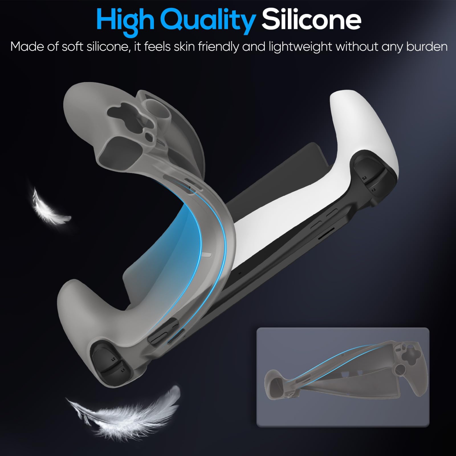 Étui de protection pour portail PlayStation, étui souple en silicone avec protection complète et accessoires antidérapants pour télécommande Portal