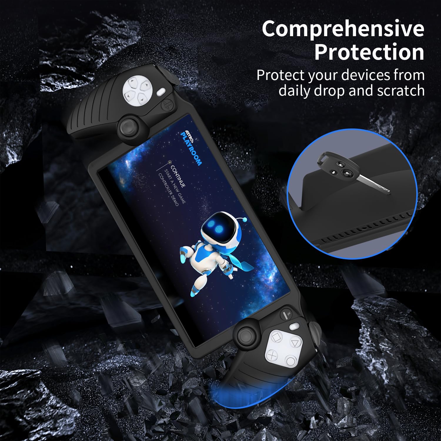 Étui protecteur pour PlayStation Portal, protecteur souple en silicone pour PS Portal Accessoires avec absorption des chocs, antidérapant et