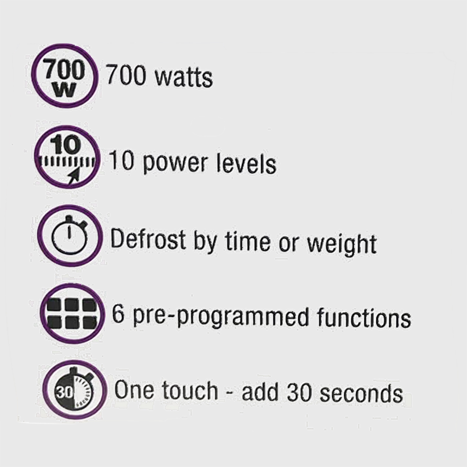 Salton - four à micro-ondes, capacité de 0,7 pi3, 10 niveaux de puissance, 700 watts, blanc