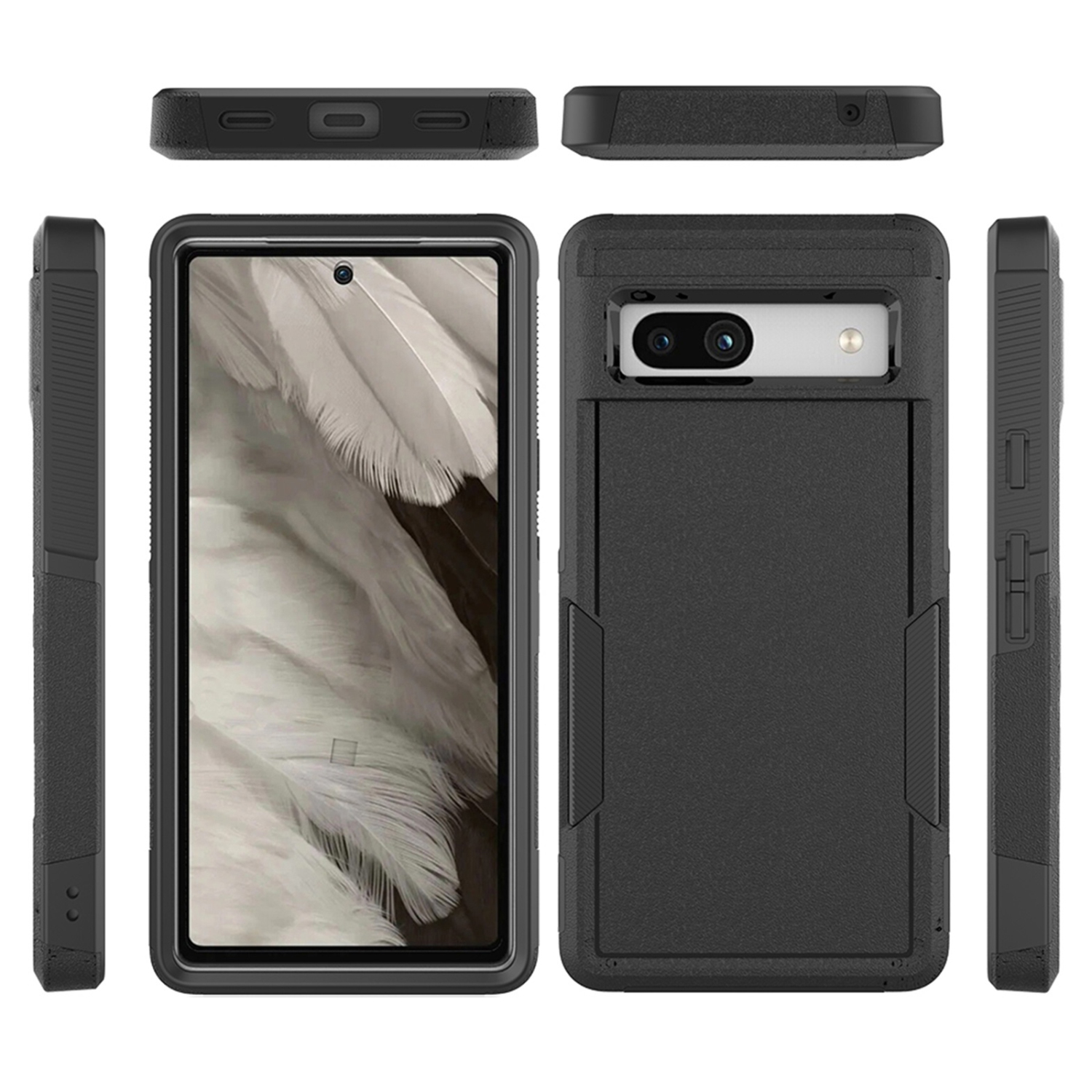 Étui pour Pixel de 7a 6,1 po de Google avec protecteur d'écran en verre trempé antichoc intégral de qualité militaire contre les chutes