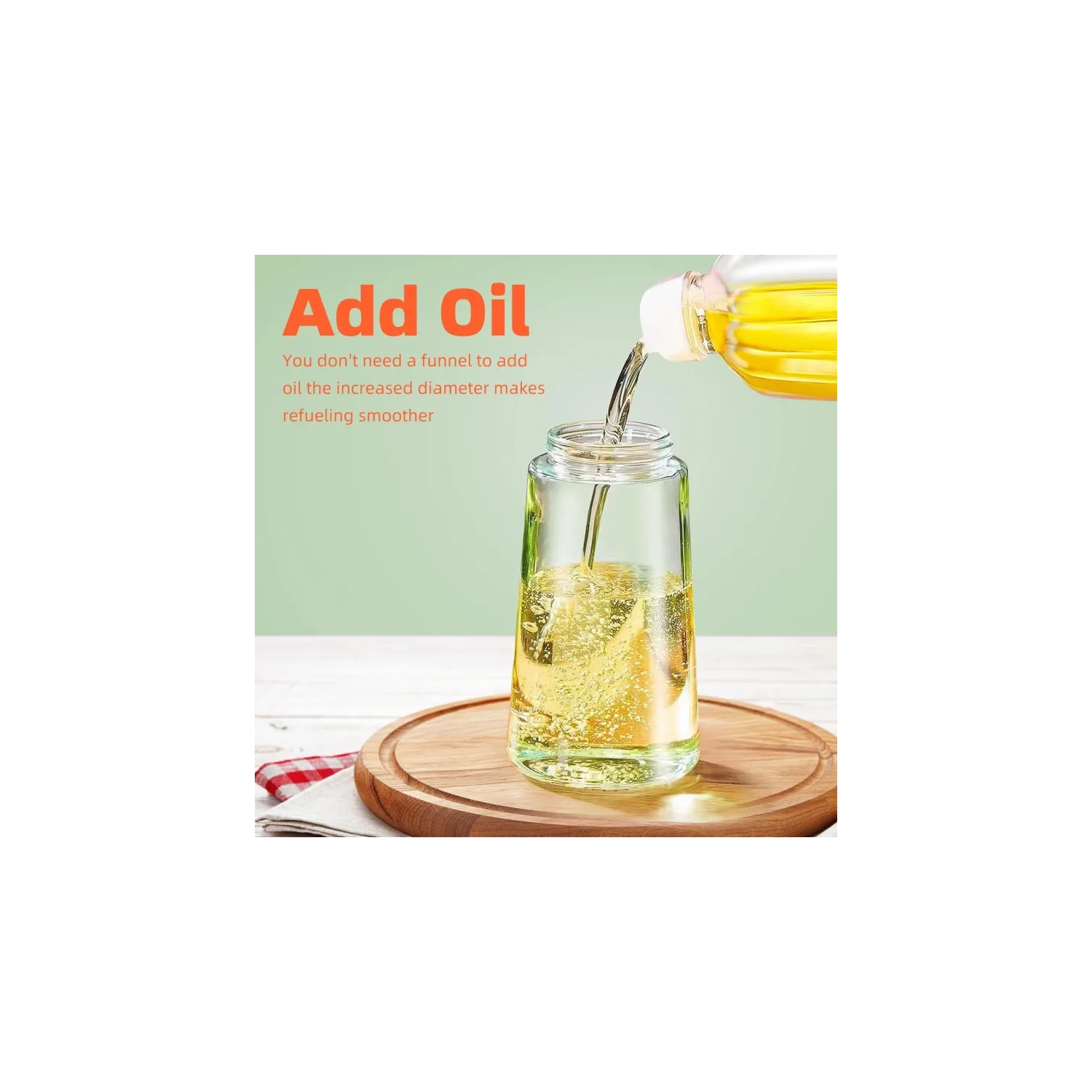 16oz Olive Oil Dispenser and Sprayer - 2 in 1 470ml Oil Bottle for Cooking, Salad, BBQ - Black