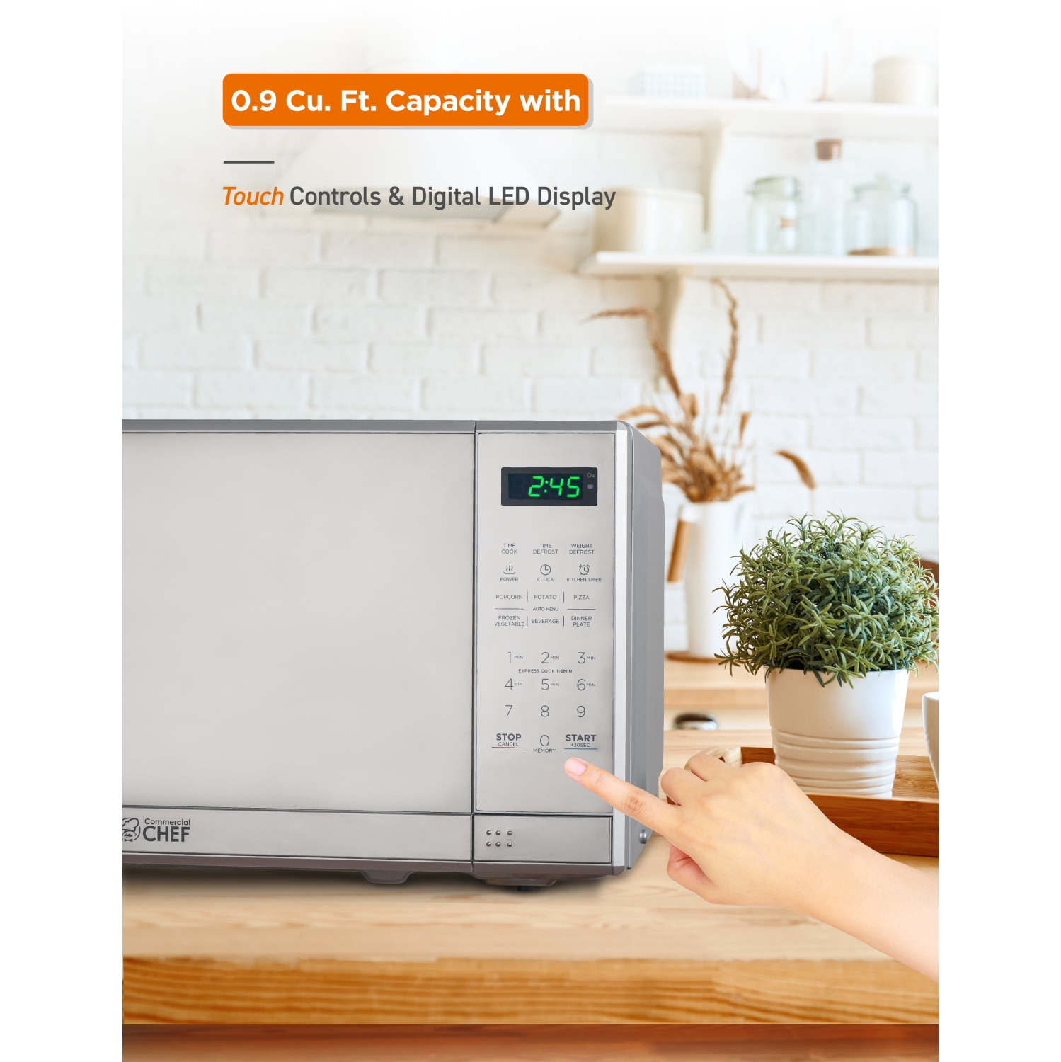 COMMERCIAL CHEF 0.7 Cu.Ft Counter Top Microwave Oven