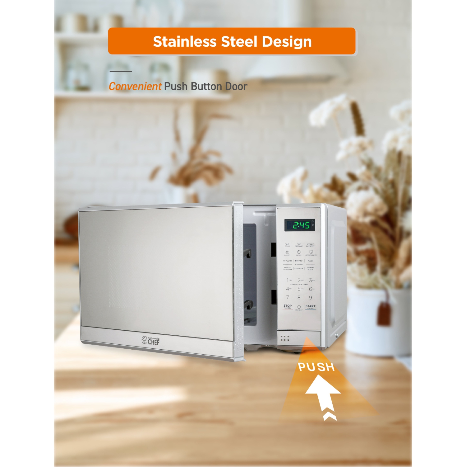 COMMERCIAL CHEF 0.7 Cu.Ft Counter Top Microwave Oven